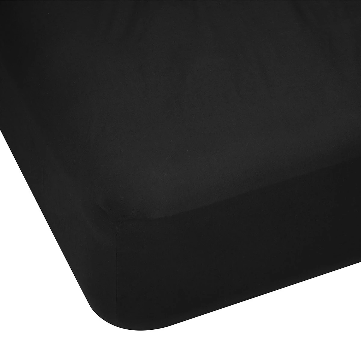 1 250 Thread Count Cotton Rich Fitted Sheet - Double Bed, Black, 1 of 3