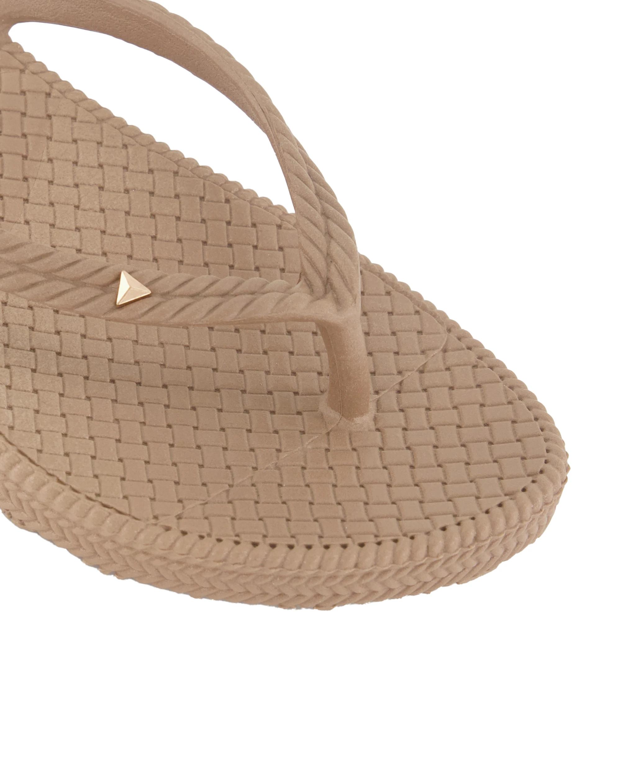 3 Braided Wedge Beach Thongs Natural, 3 of 3