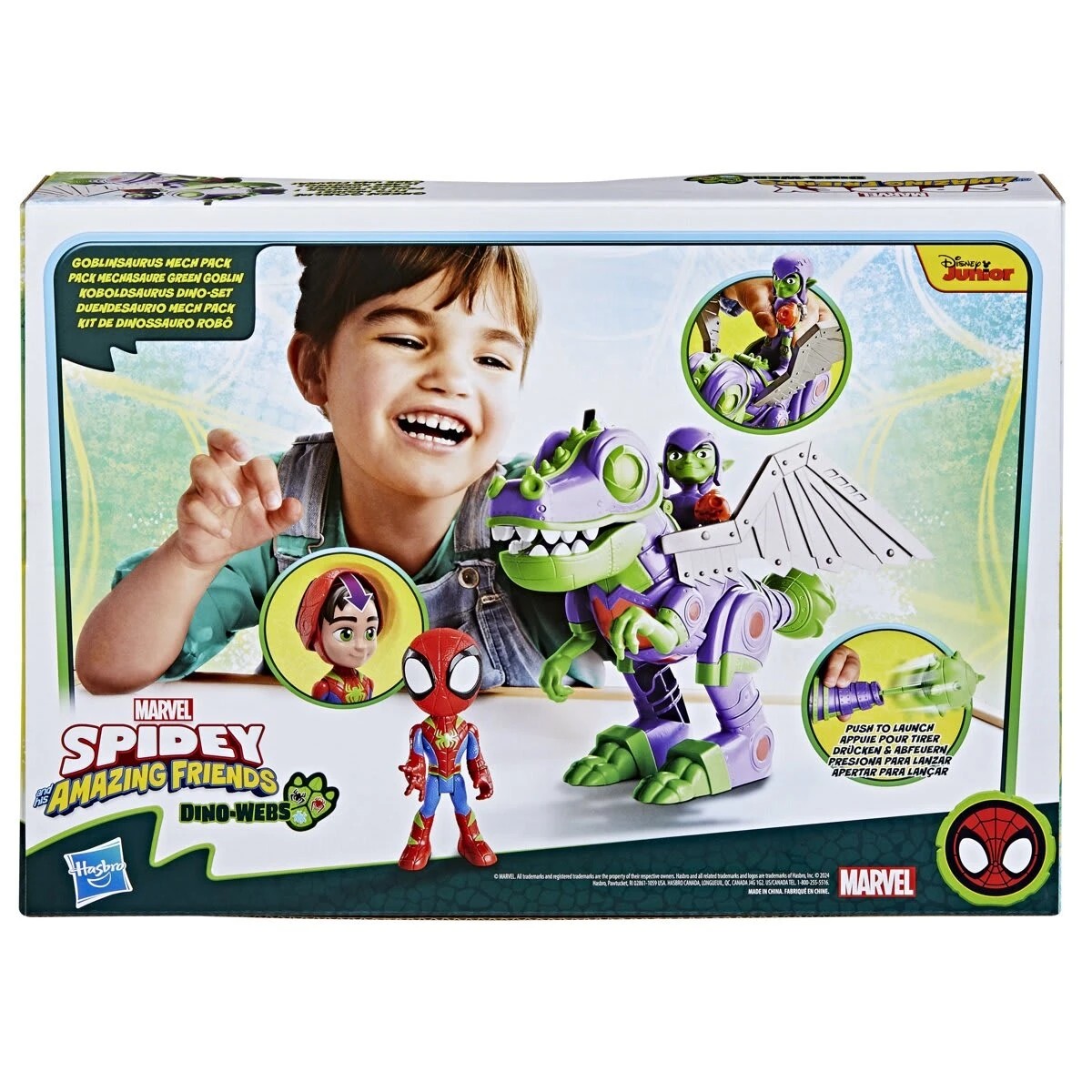 5 Disney Junior Marvel Spidey and His Amazing Friends Dino Webs Goblinsaurus Mech Pack, 5 of 5