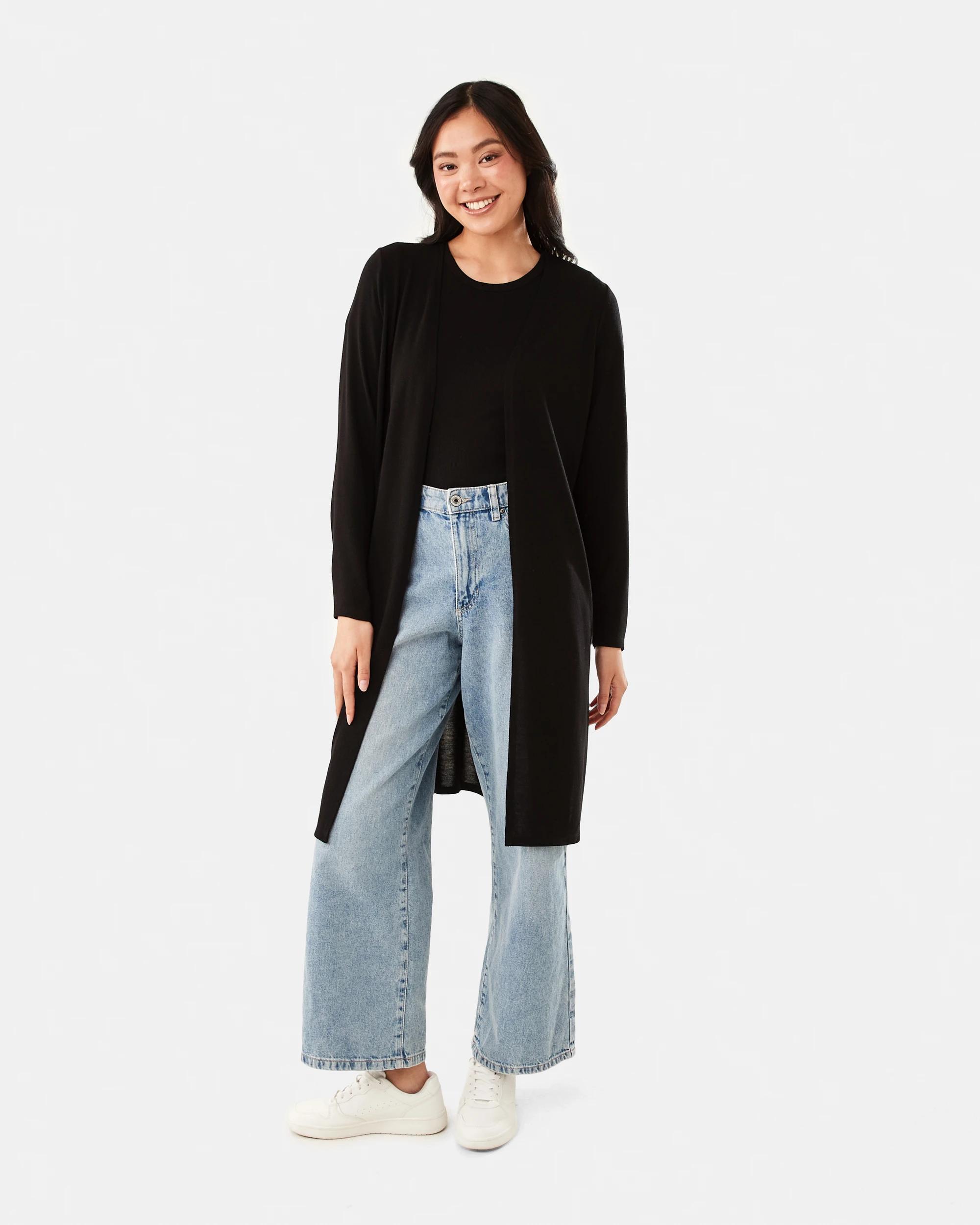 1 Edge to Edge Cardigan Black, 1 of 6