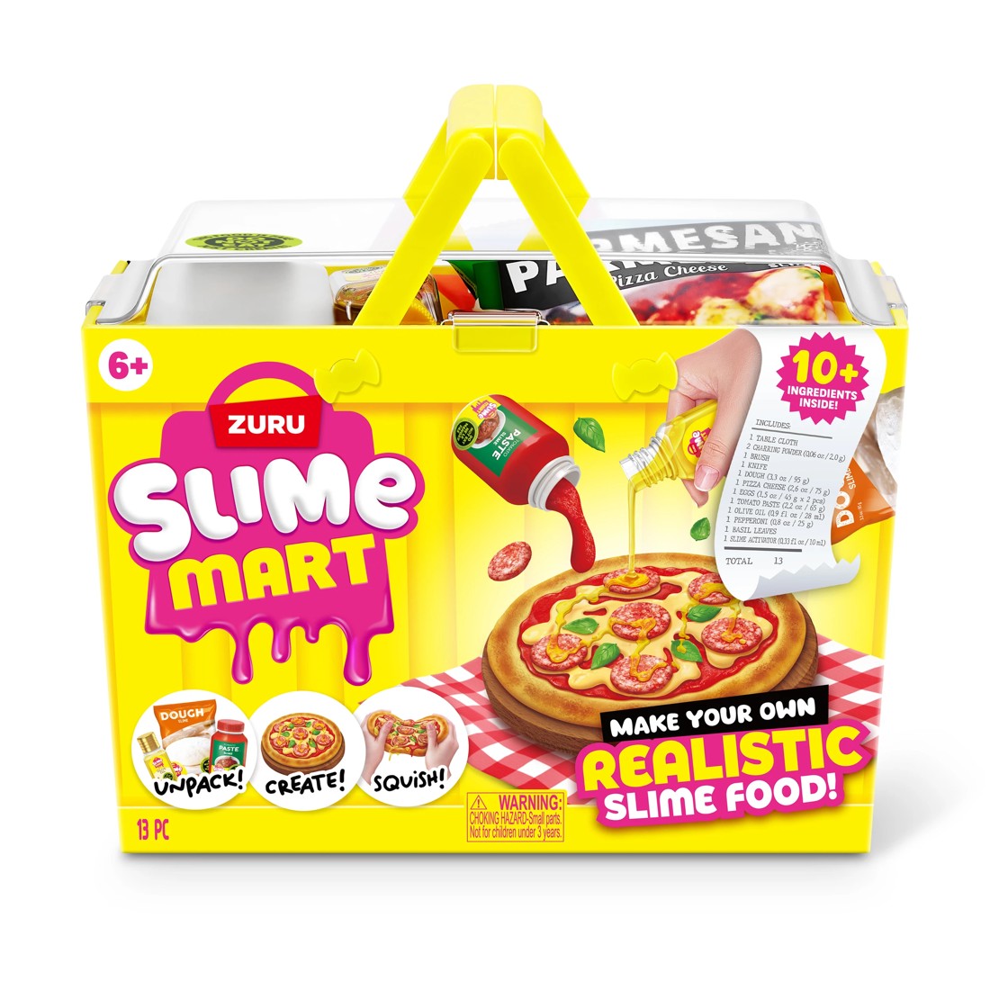 1 13 Piece Zuru Slime Mart Make Your Own Realistic Slime Food Playset - Pizza, 1 of 9