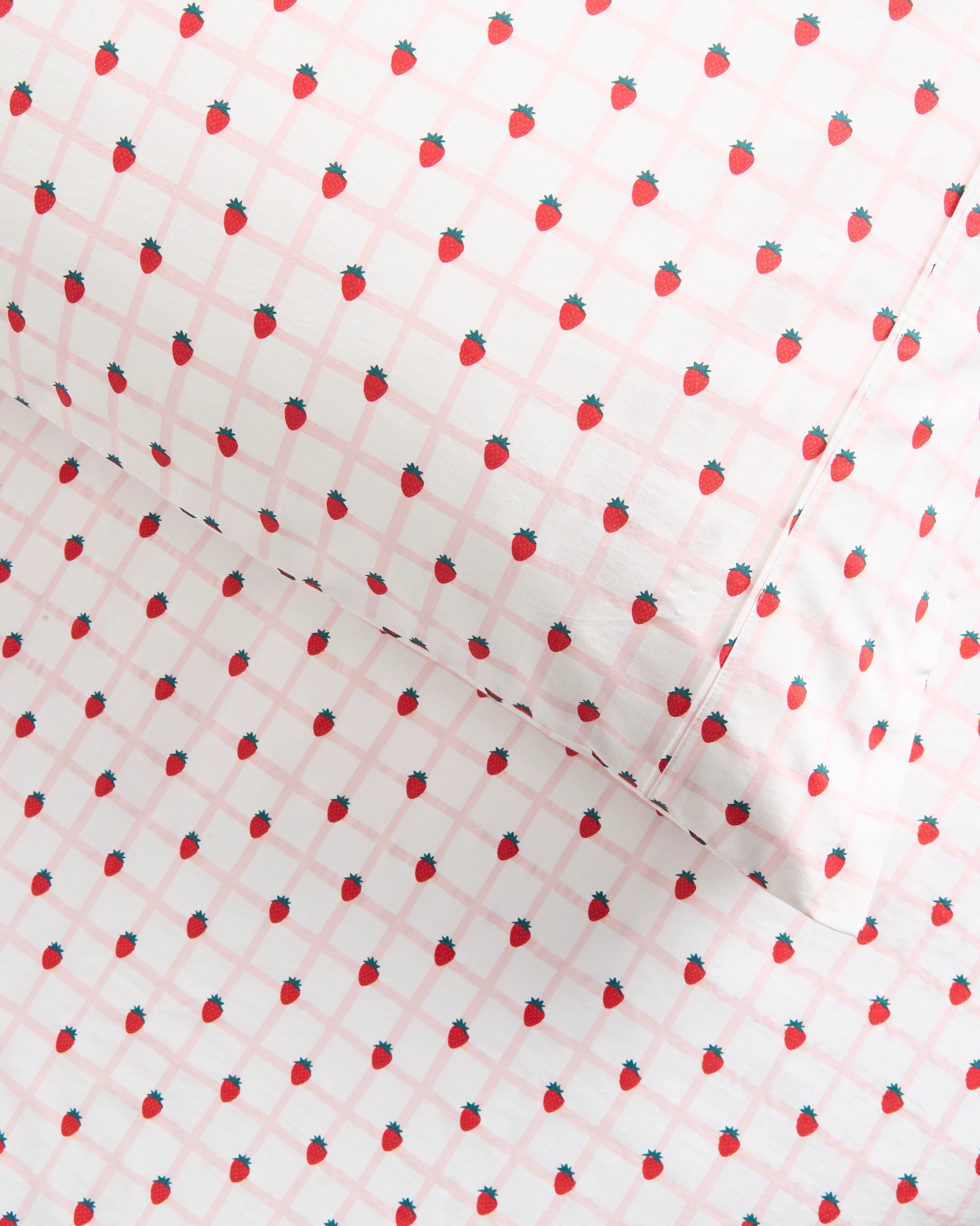 2 Target Australian Cotton Strawberry Kids Fitted Sheet Set - Queen Bed - Pink, 2 of 5