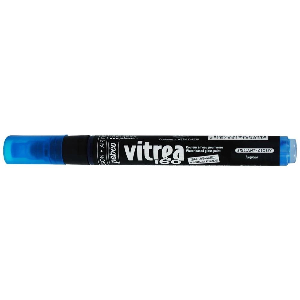 1 Pebeo Vitrea 160 Frosted Glass Paint Marker Turquoise, 1 of 2