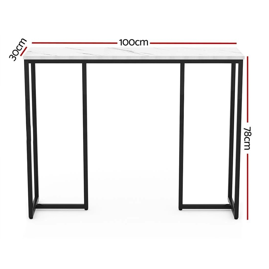 2 Artiss Console Table Marble Effect - White, 2 of 8