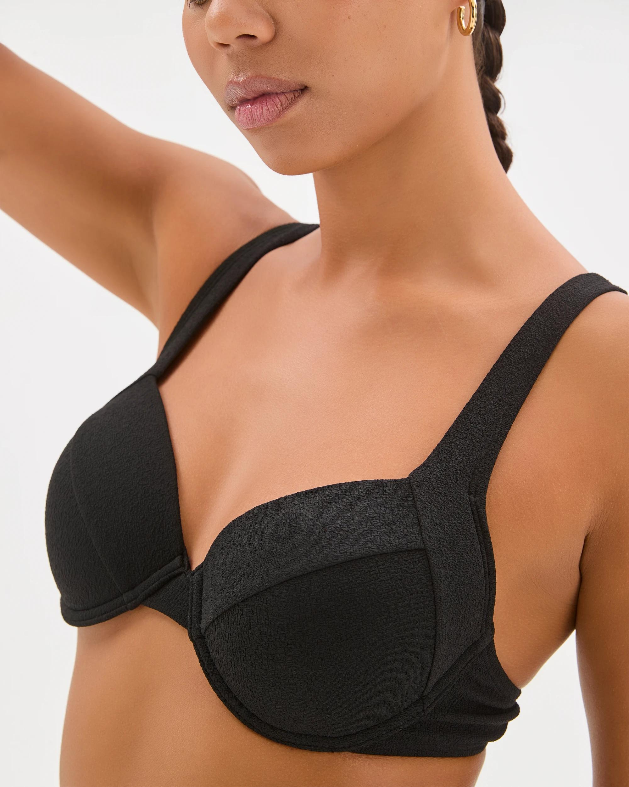 4 Target Woman Shape Your Body Resort Balconette Soft Textured Swim Bikini Top BLACK, 4 of 9