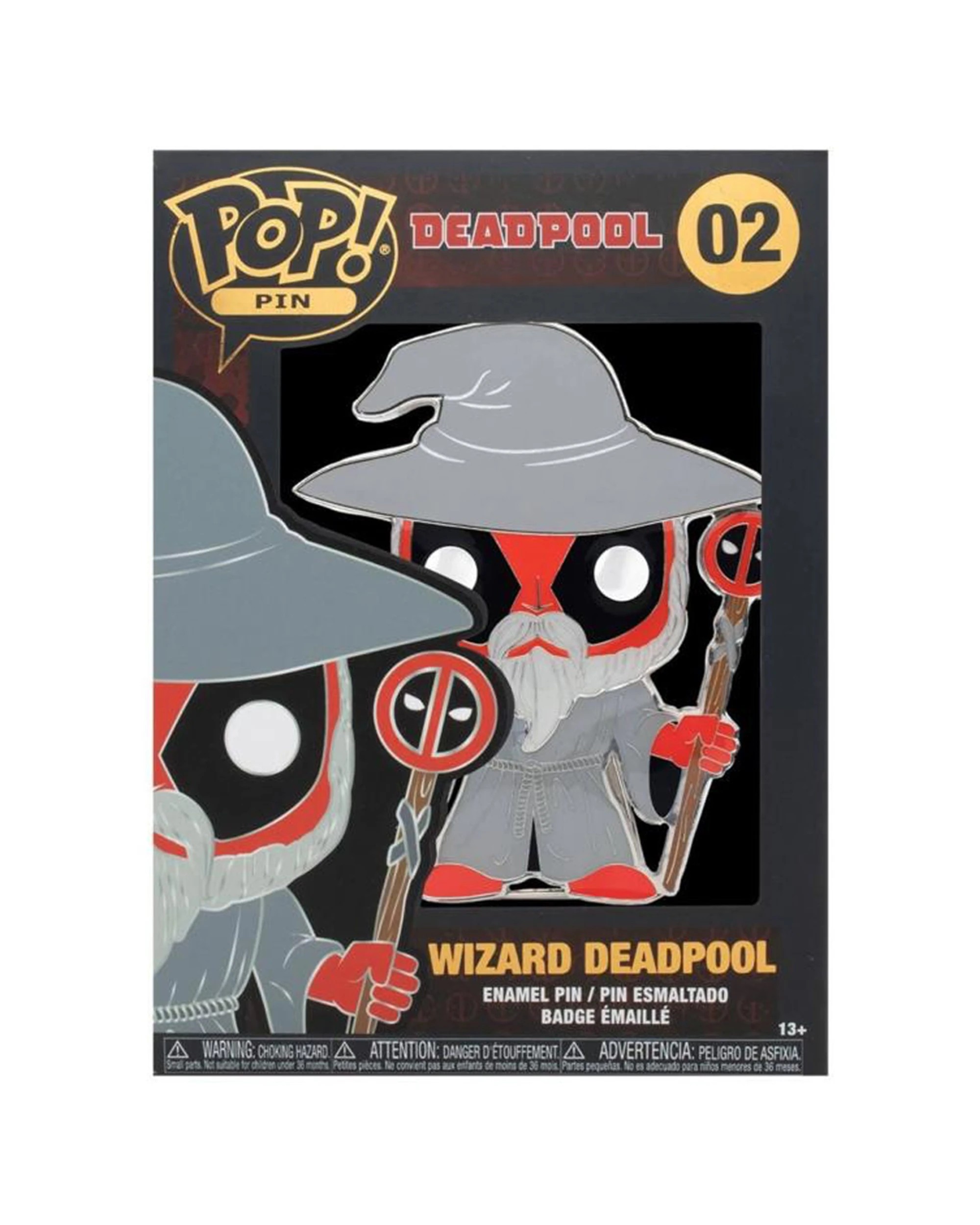 2 Pop Enamel Pin Deadpool Wizard 10cm Window Display Collectible 13 Plus - Multi, 2 of 3