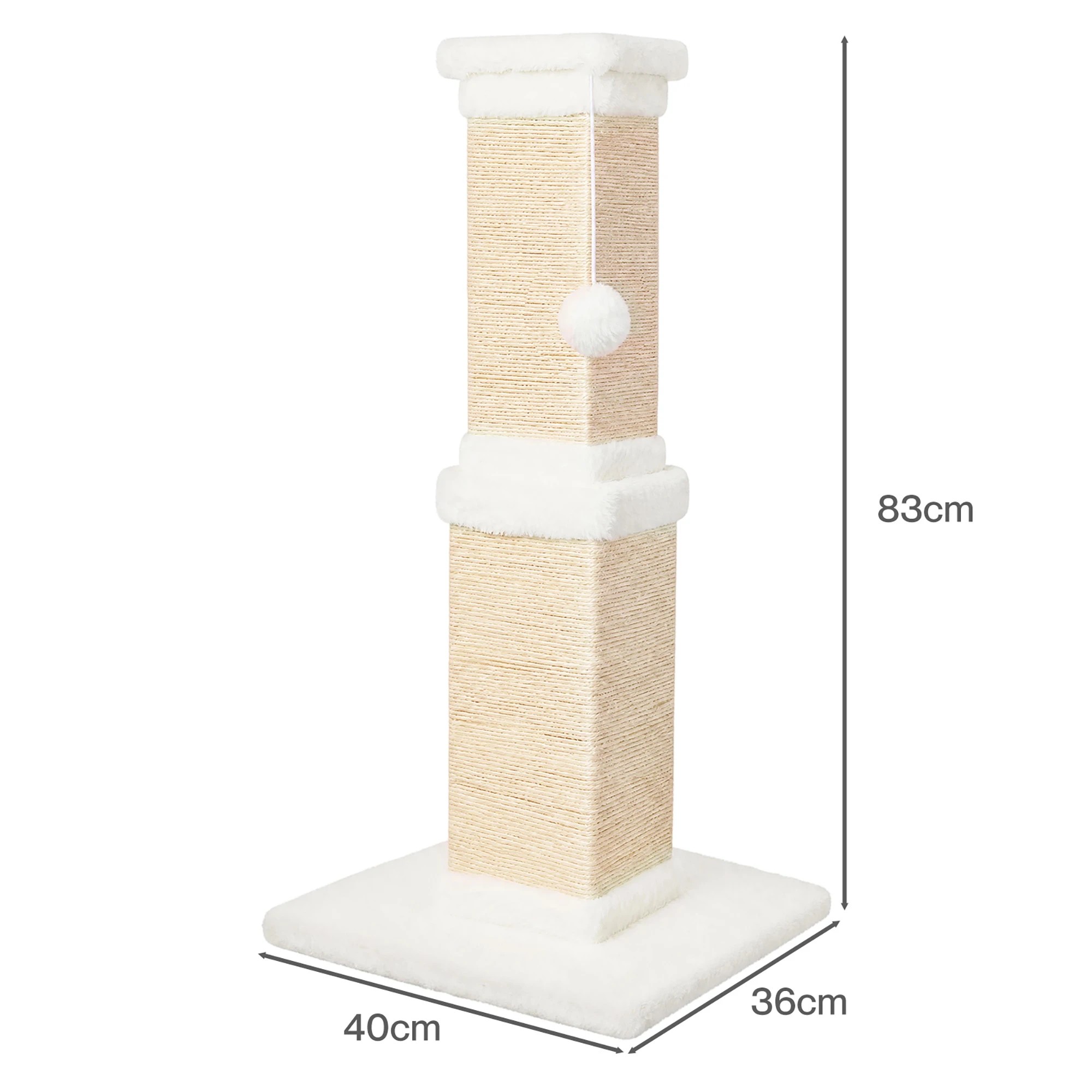 PaWz Cat Scratching Post 83cm Tall Sisal with Stable Base for Large ...