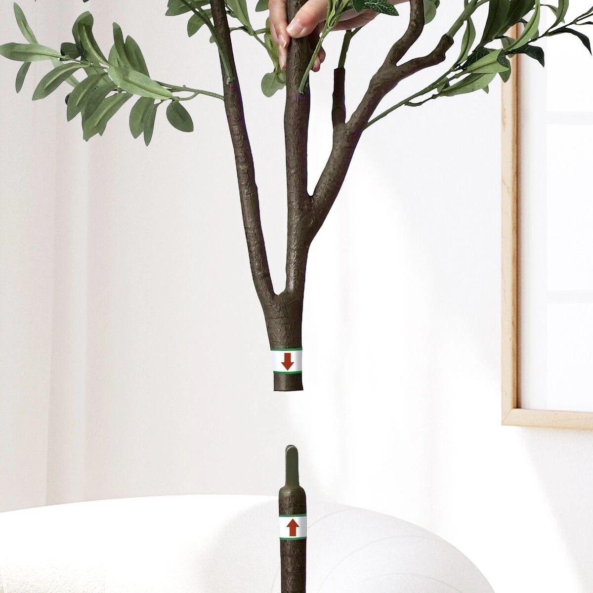 3 AUSWAY Artificial Olive Tree Plant Pot Imitation Green Fake Faux Natural, 3 of 5