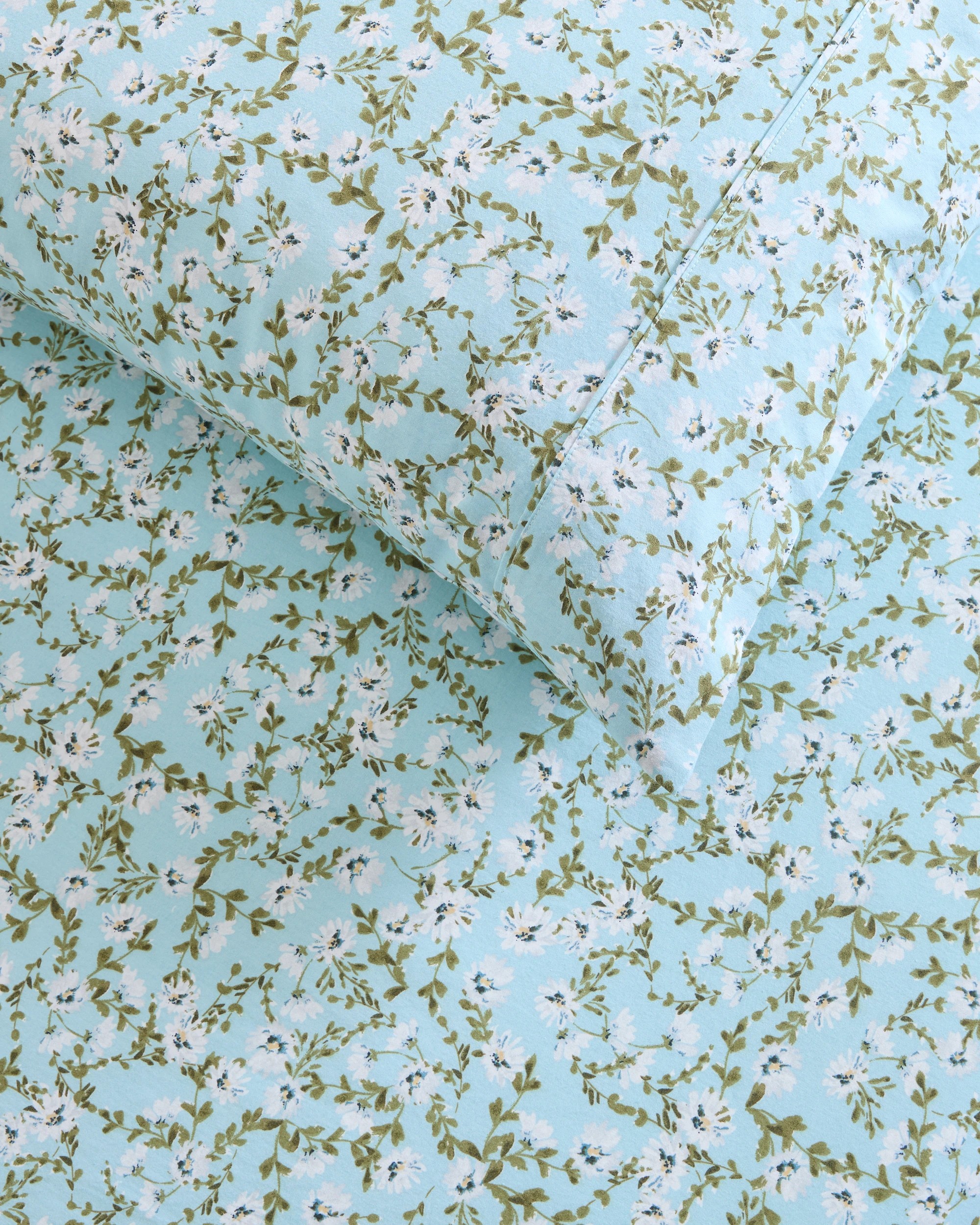 2 Target Ditsy Daisy Printed Australian Cotton Mix & Match Fitted Sheet - Queen Bed - Blue, 2 of 3
