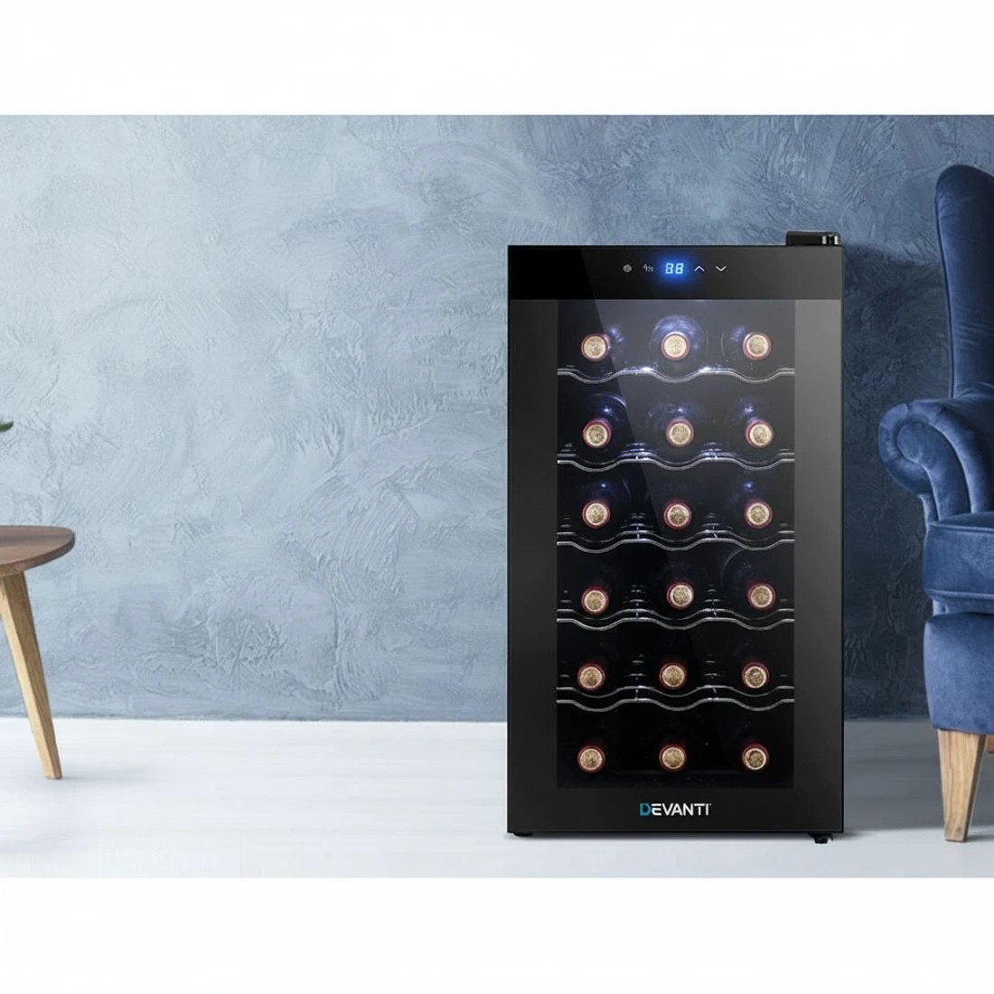 6 Devanti Wine Fridge Cooler 18 Bottles - Black, 6 of 8