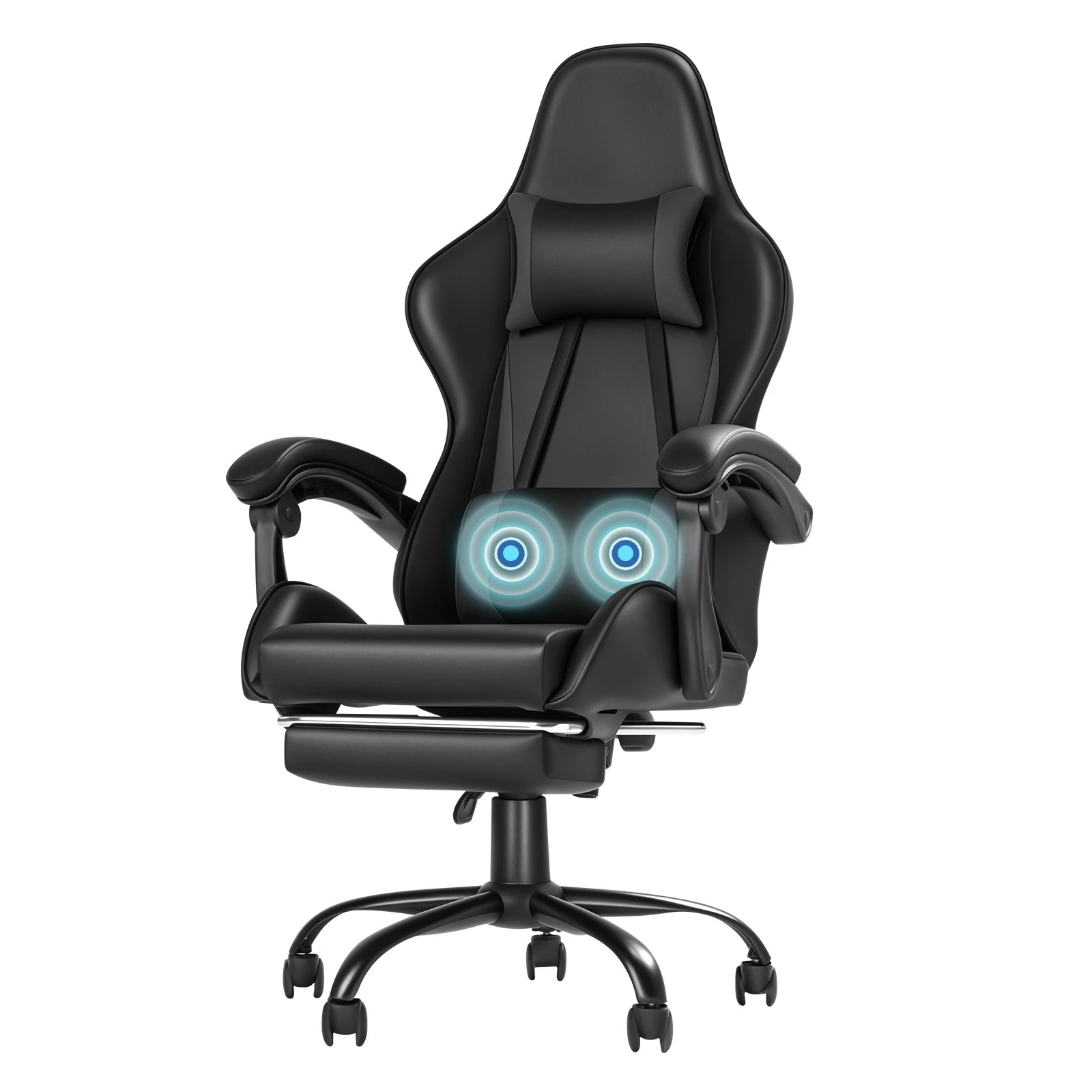 1 Advwin Gaming Chair Massage Lumbar Cushion - Black, 1 of 8