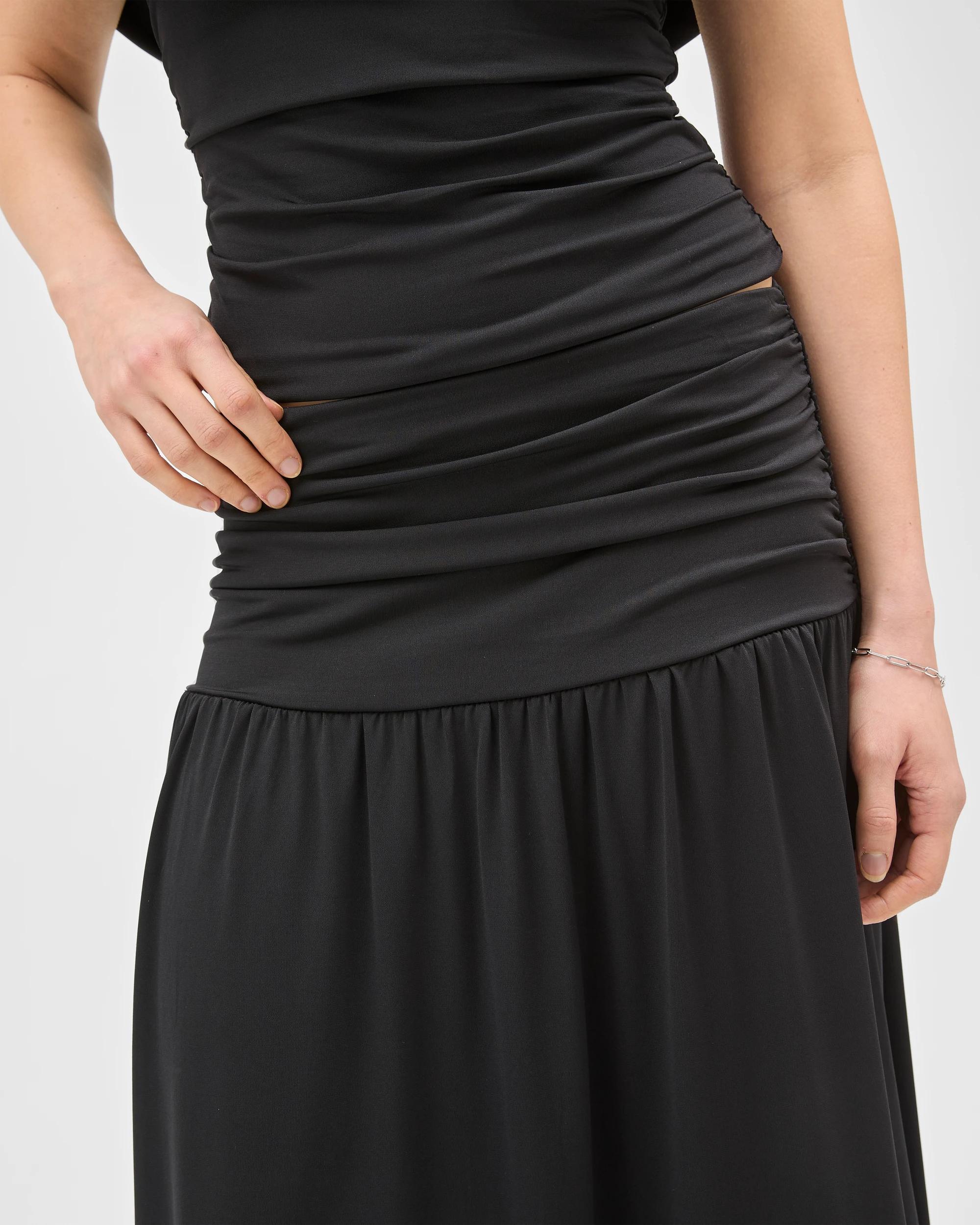 5 Lily Loves Drape Maxi Skirt BLACK, 5 of 7