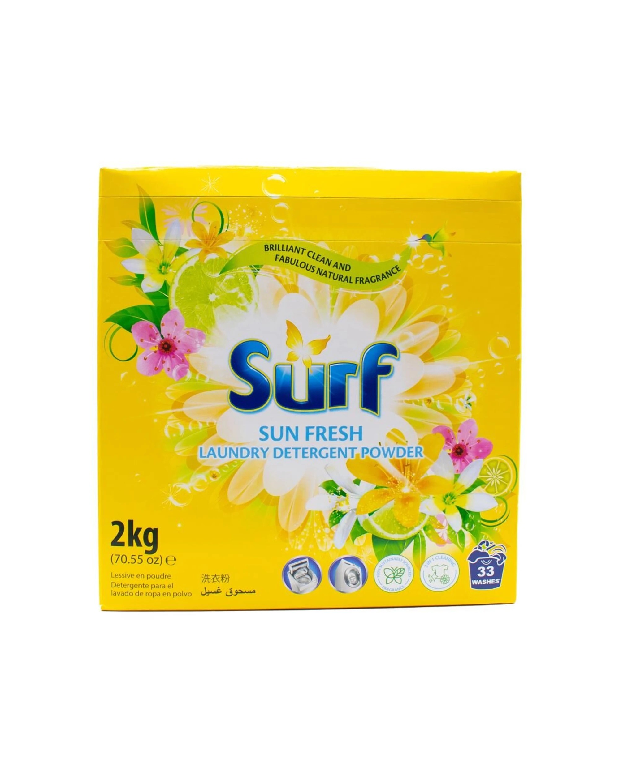 2 Surf 6PK Laundry Stain Removal Detergent Powder Sun Fresh 1kg - Assorted, 2 of 4