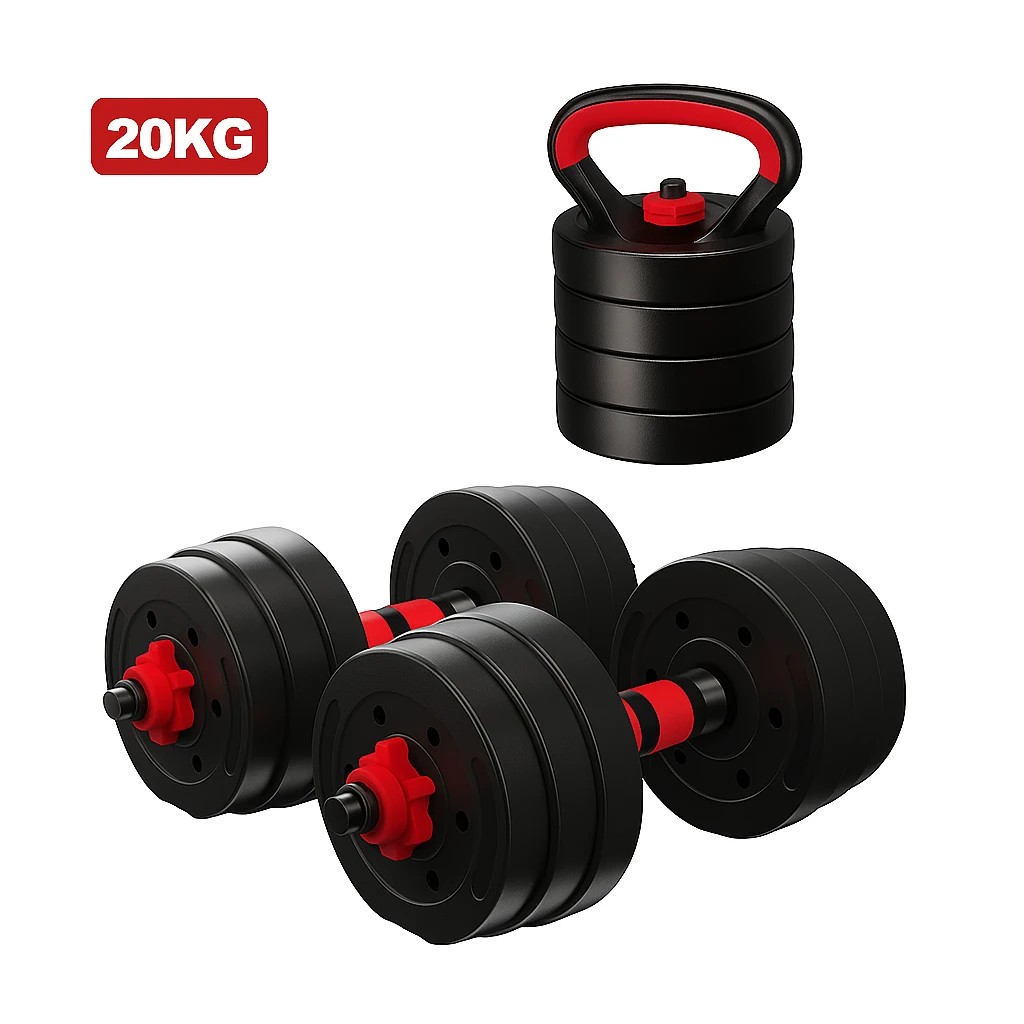 6 Fitness Master 20kg 7in1 Adjustable Dumbbell Barbell Kettlebell Set Home Gym, 6 of 10