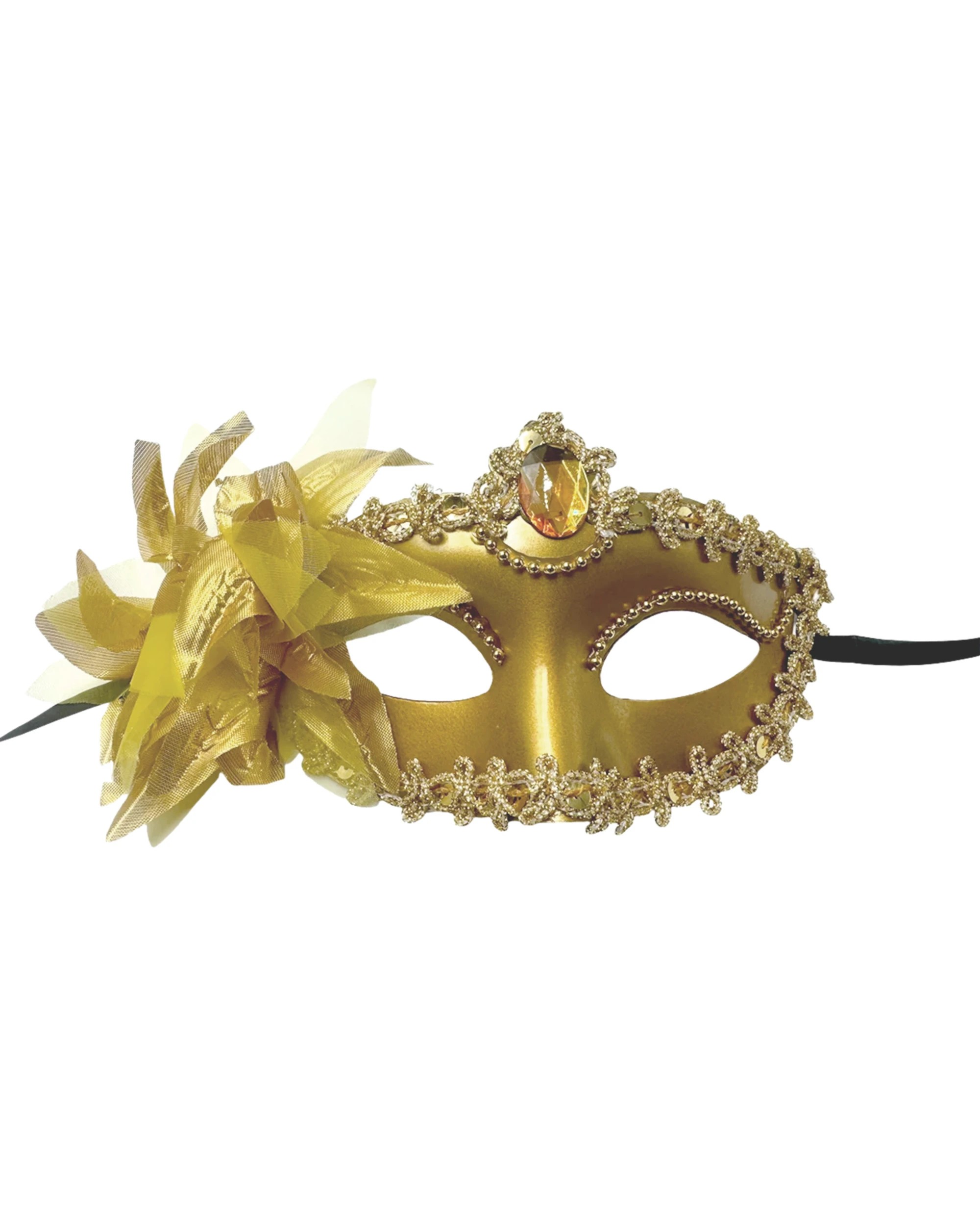 1 Party Maker Adult Carnival Masquerade Mask - One Size - Gold, 1 of 2