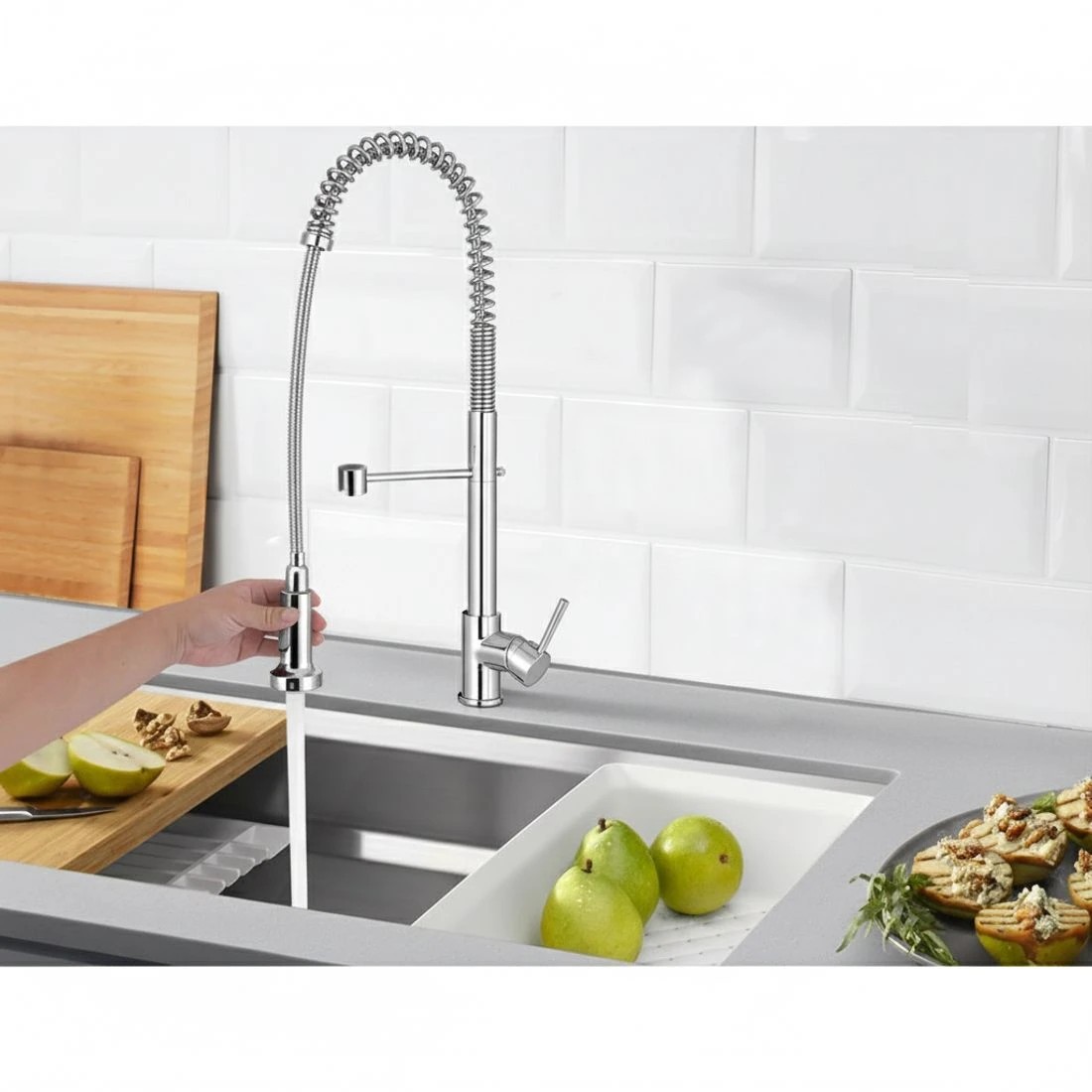3 Cefito Kitchen Mixer Tap Pull Down 2 Modes Sink Faucet Basin Laundry Chrome - Silver, 3 of 4