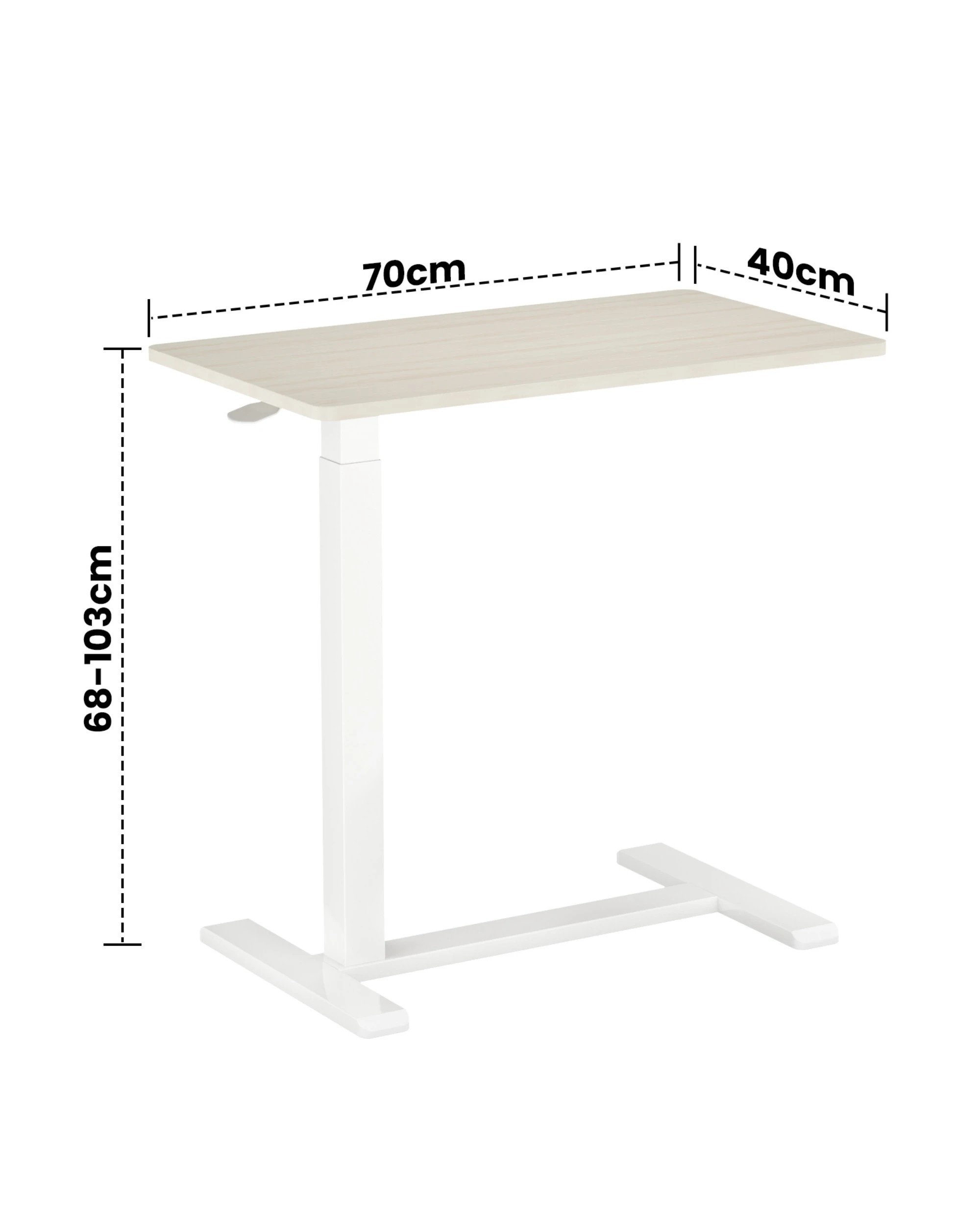 2 Advwin Mobile Standing Desk Pneumatic Height Adjustable Laptop Desk 70cm - Black, 2 of 8
