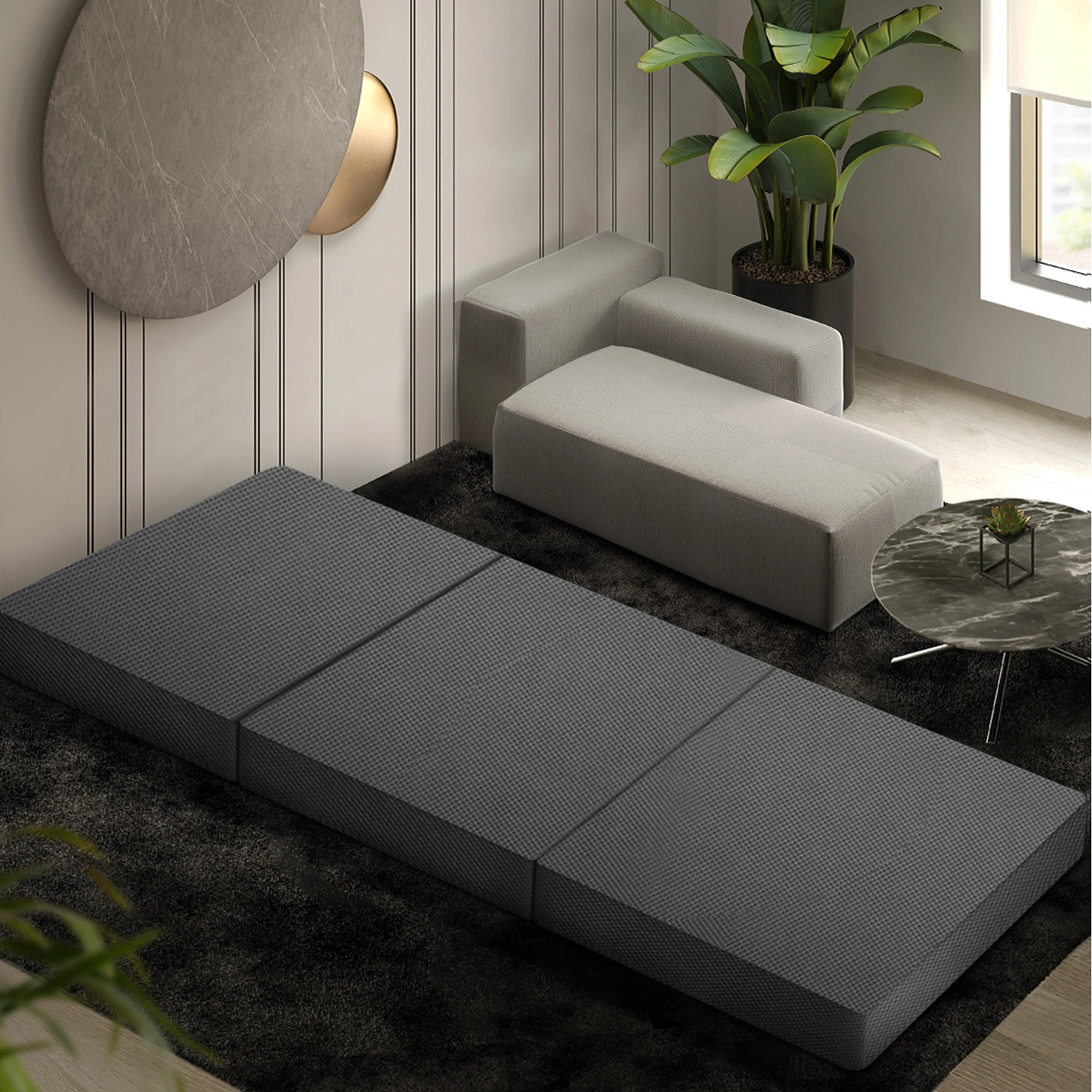 2 Bedra Bedding Folding Mattress Portable Single Sofa Bed Foldable Camping Lounge - Grey, 2 of 8