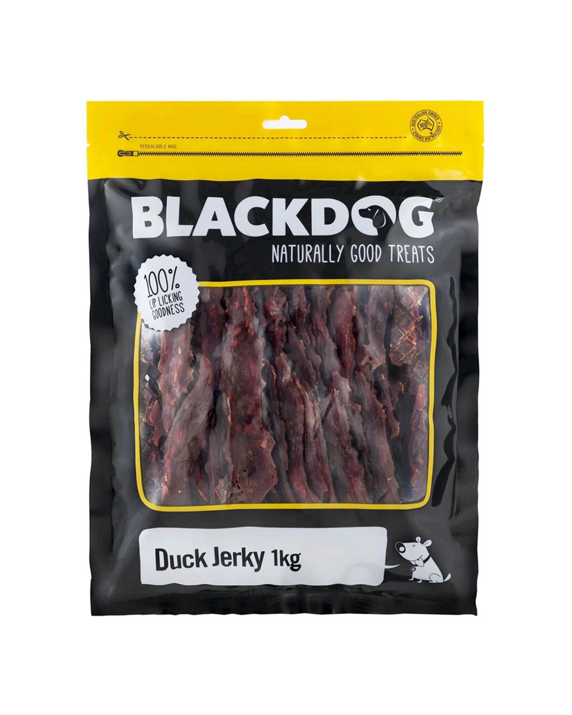 1 Blackdog 1kg Naturally Good Duck Jerky Healthy Dog Treats Reward - Brown, 1 of 3