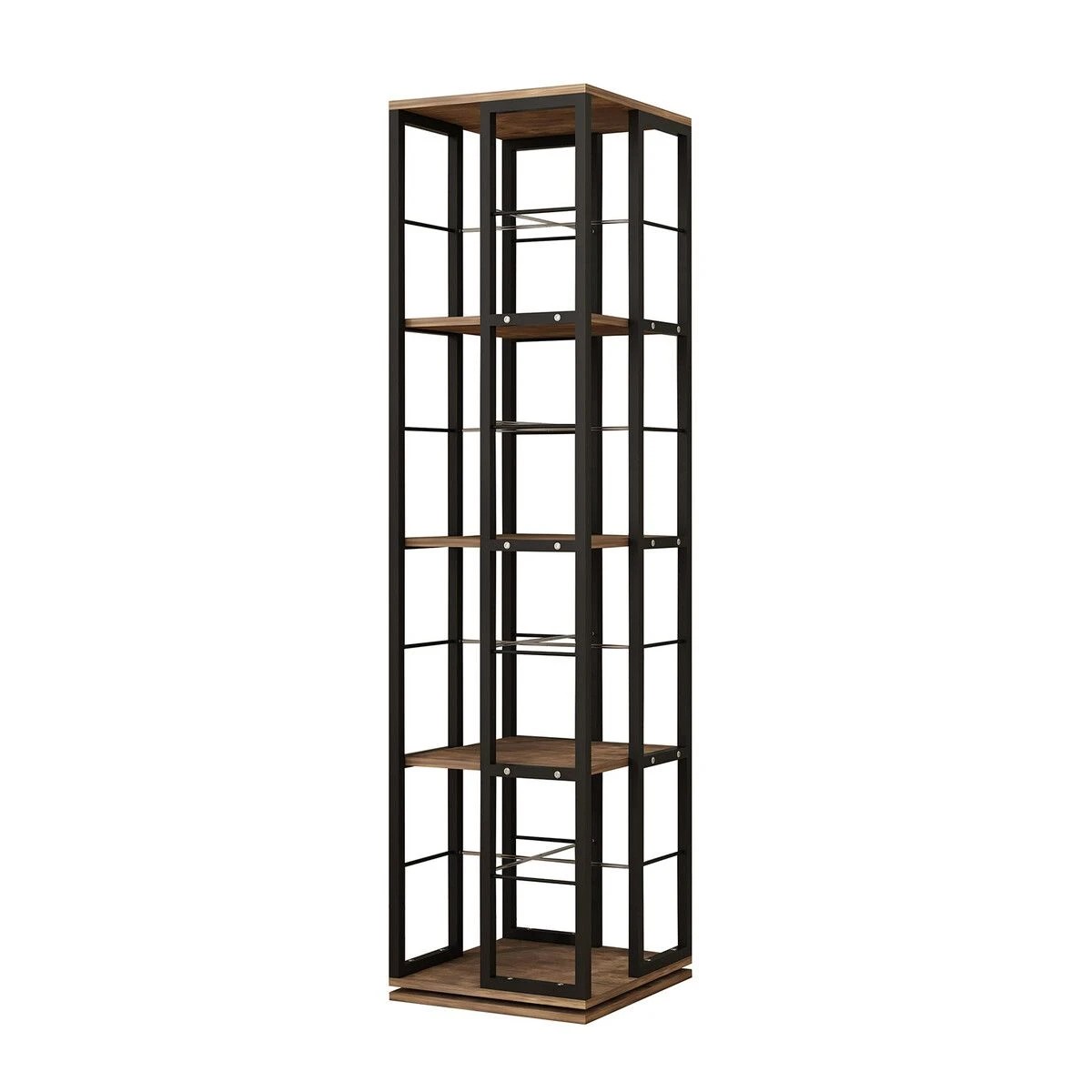 1 LUXSUITE 4 Tier Rotating Bookshelf Bookcase Vertical Corner Display Storage, 1 of 5