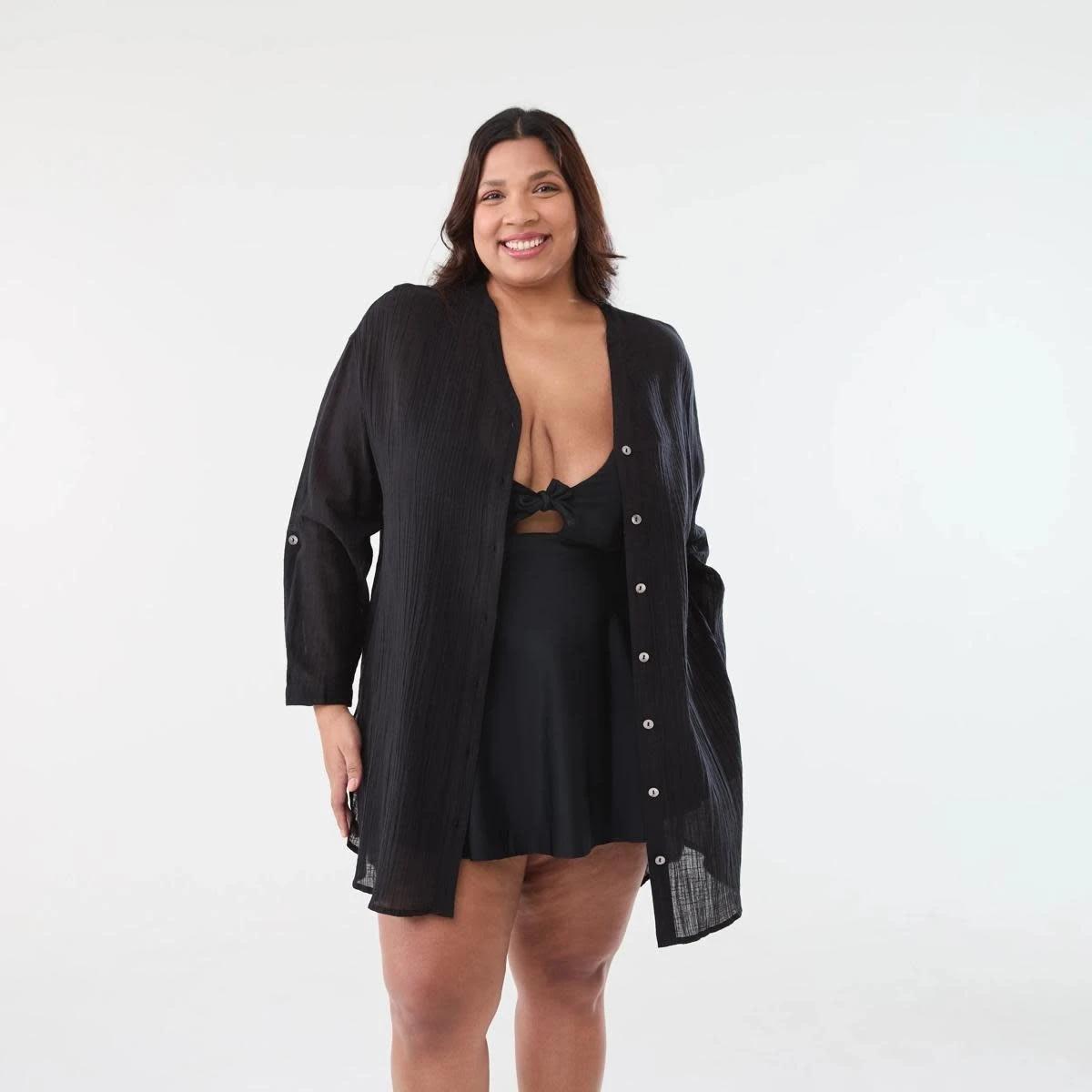 1 Curve Beach Kaftan Black, 1 of 9