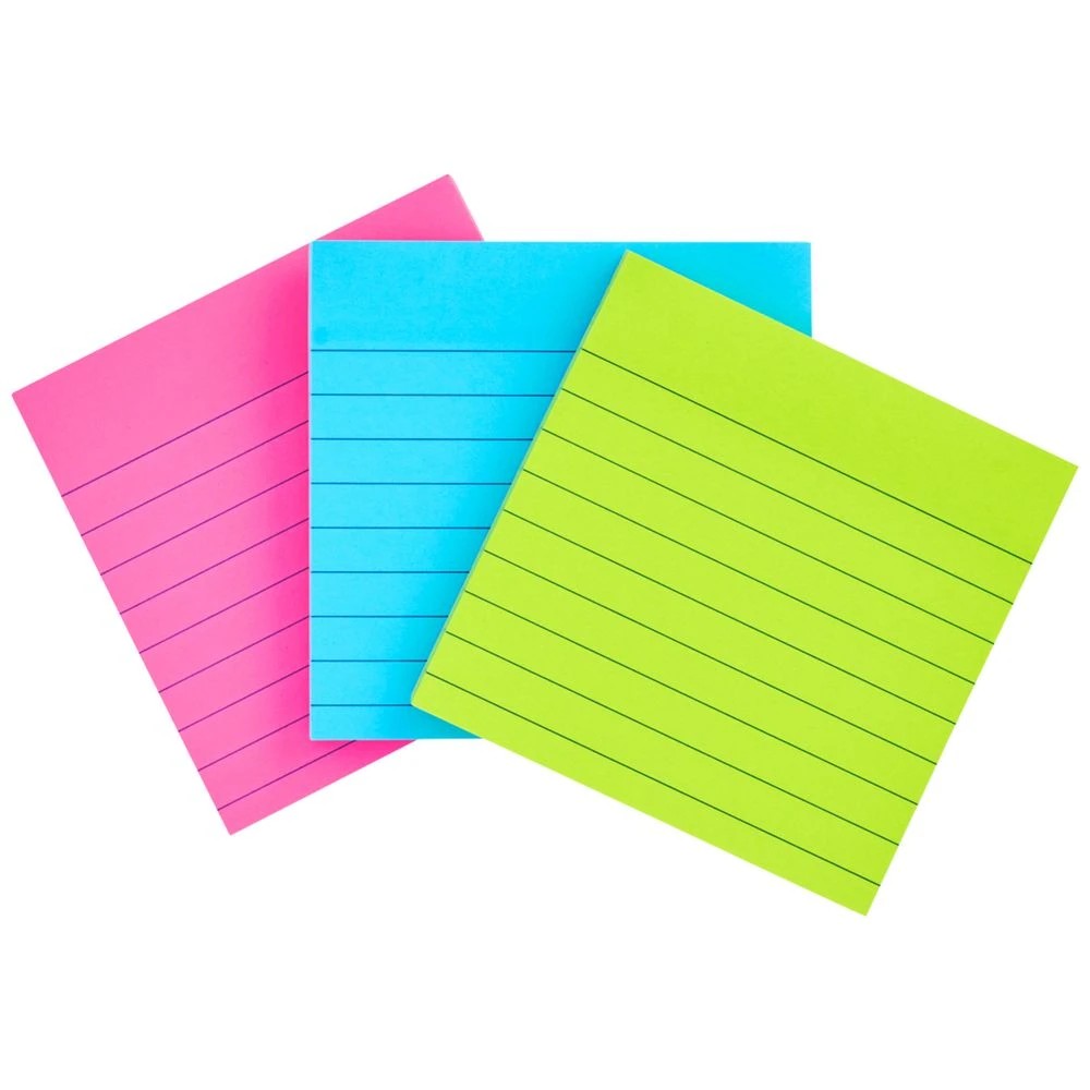 4 J.Burrows Ultra Stick-it Notes 101x101mm Lined Neon 3 Pack, 4 of 4