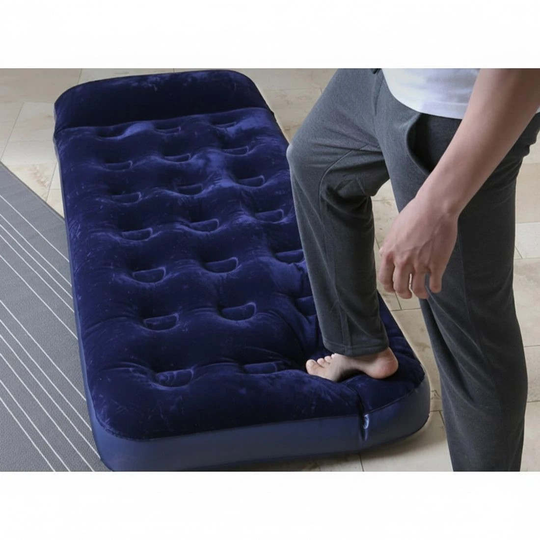 5 Bestway Air Mattress Single Inflatable Bed 185x76x22cm Airbed - Single Bed - Blue, 5 of 7