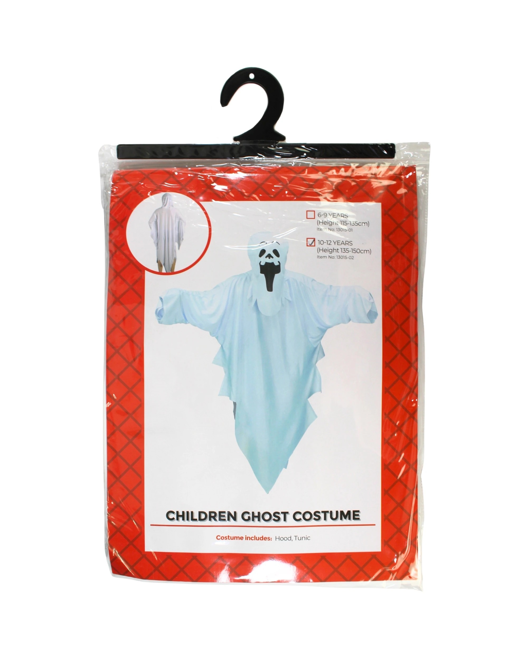 1 JD Party Halloween Kids Ghost Costume Lightweight Hooded Tunic 6-9y - White, 1 of 4