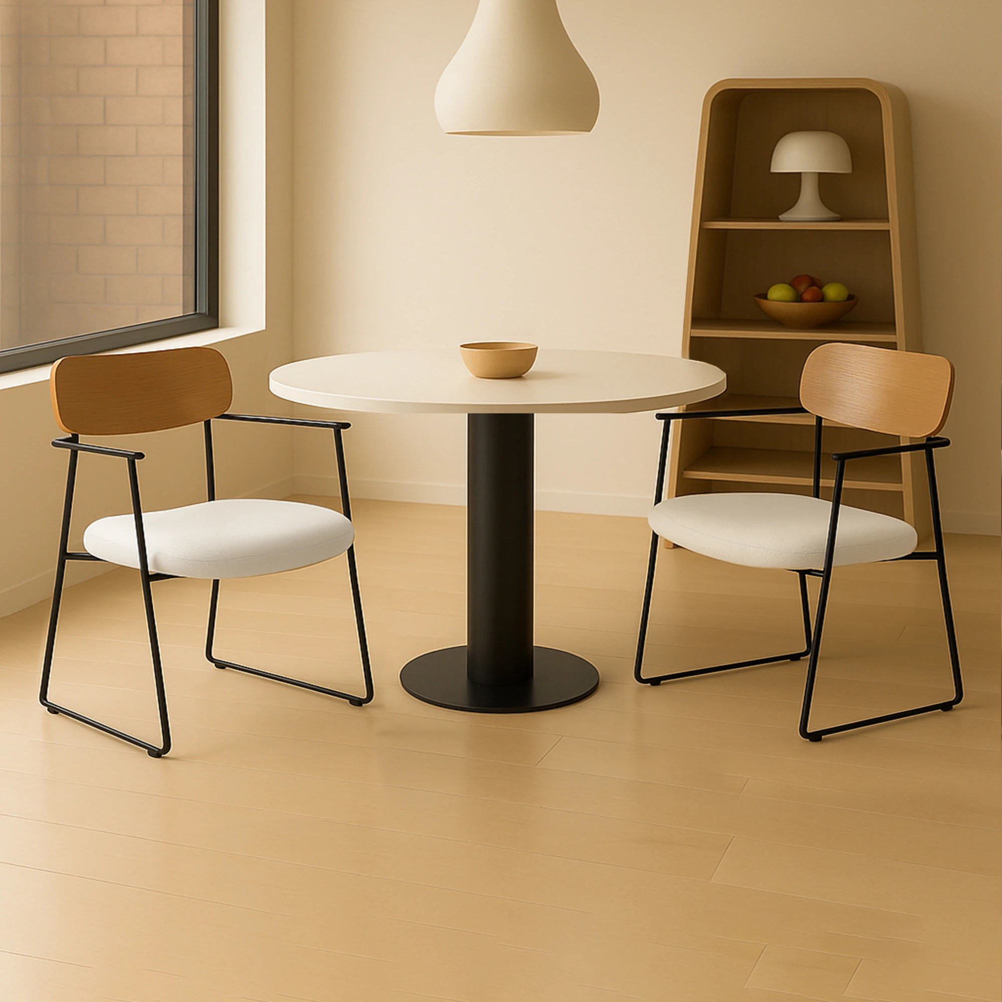 8 Levede Dining Chair Padded Armchair Soft Upholstered Metal Leg with Arms, 8 of 9
