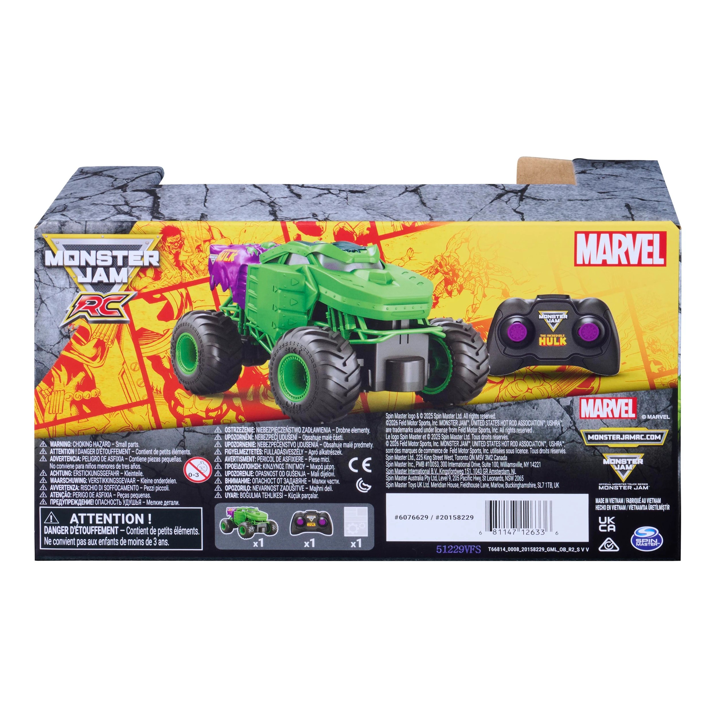 6 Monster Jam Marvel The Incredible Hulk RC Monster Truck, 6 of 7