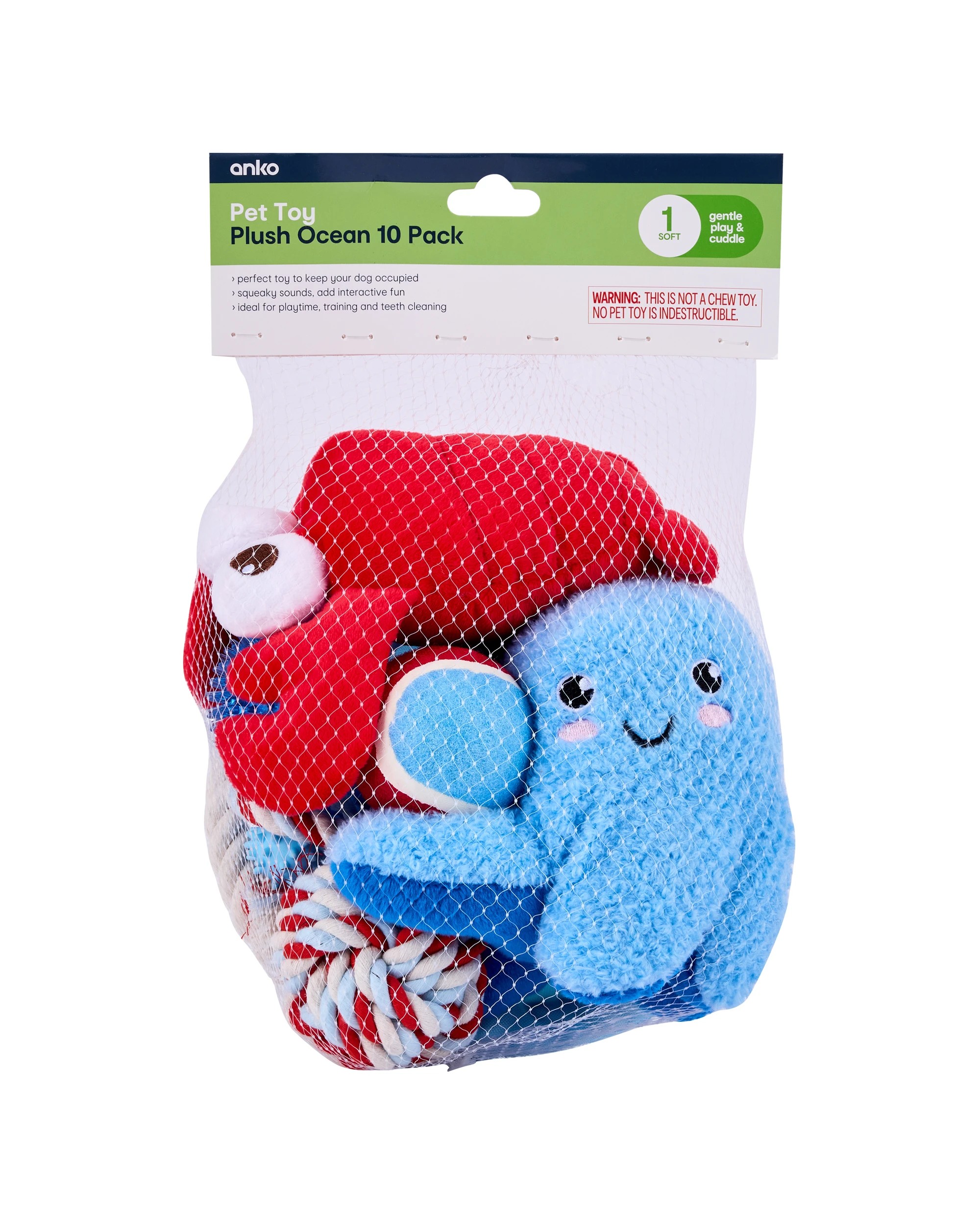 9 10 Pack Pet Toy Plush - Ocean, 9 of 9