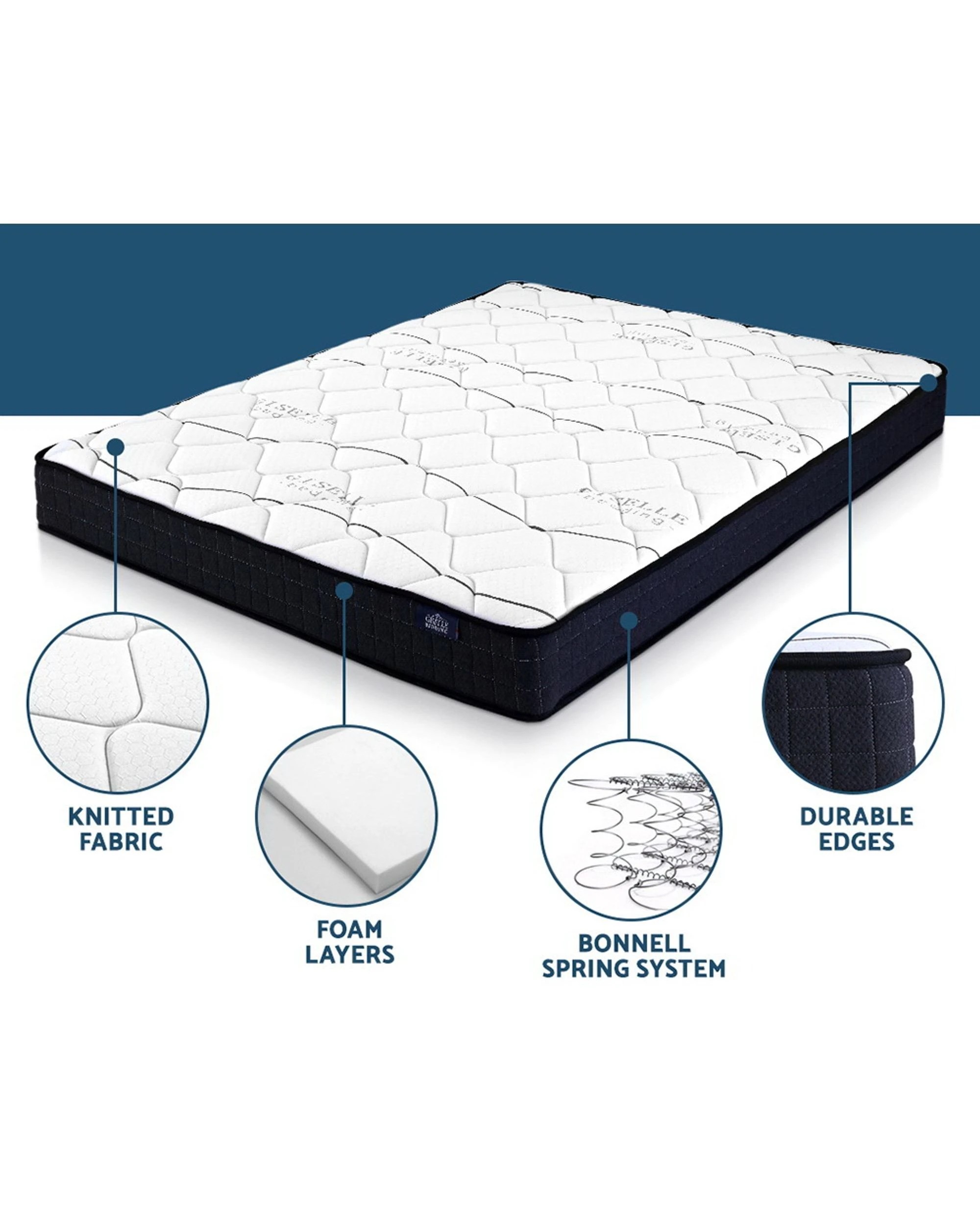 3 Giselle Bedding 16cm Mattress Medium Firm Double
 - Grey, 3 of 3