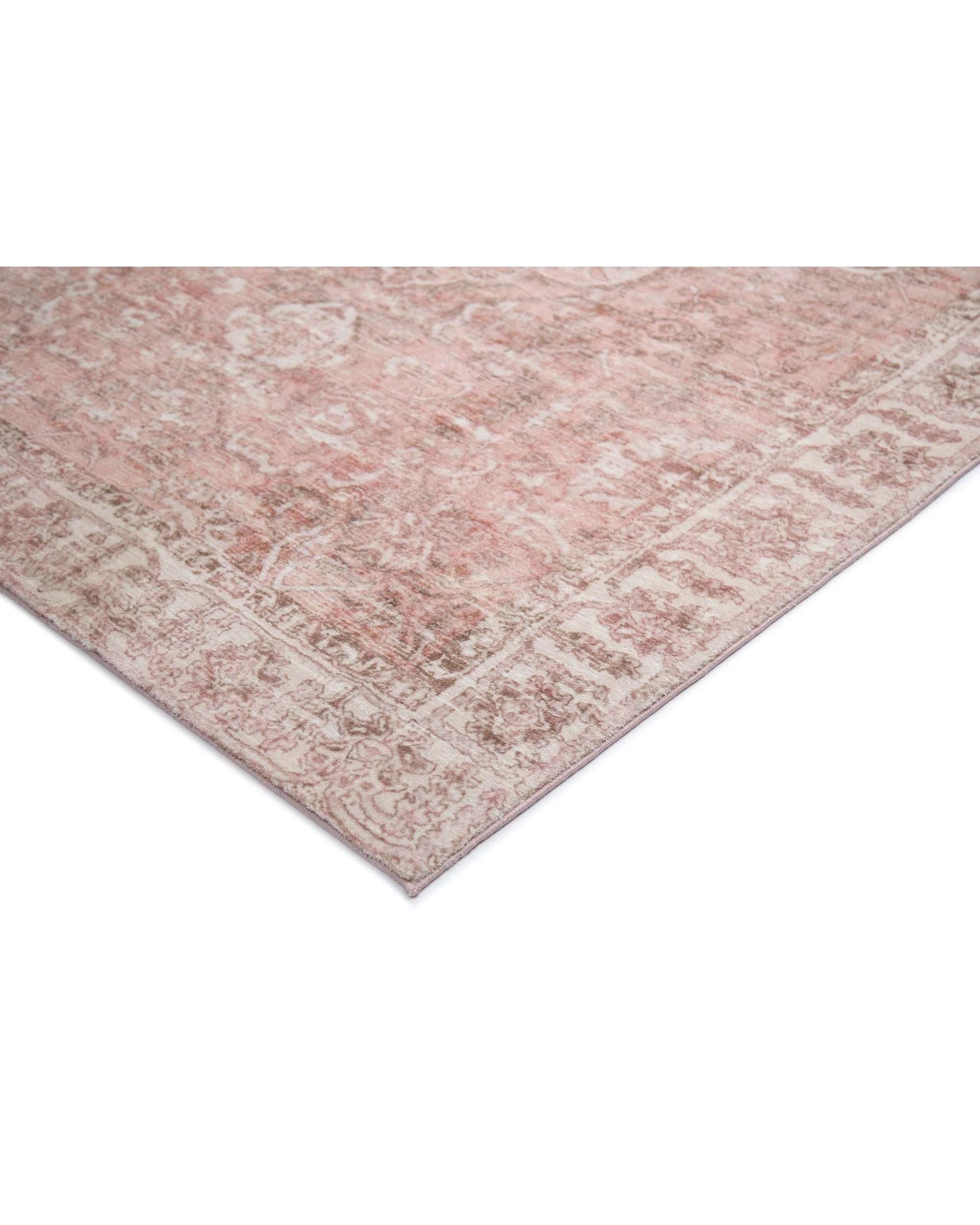 4 Loopsie Rosa Floral Medallion Washable Rug-290cm x 200cm - Pink, 4 of 7