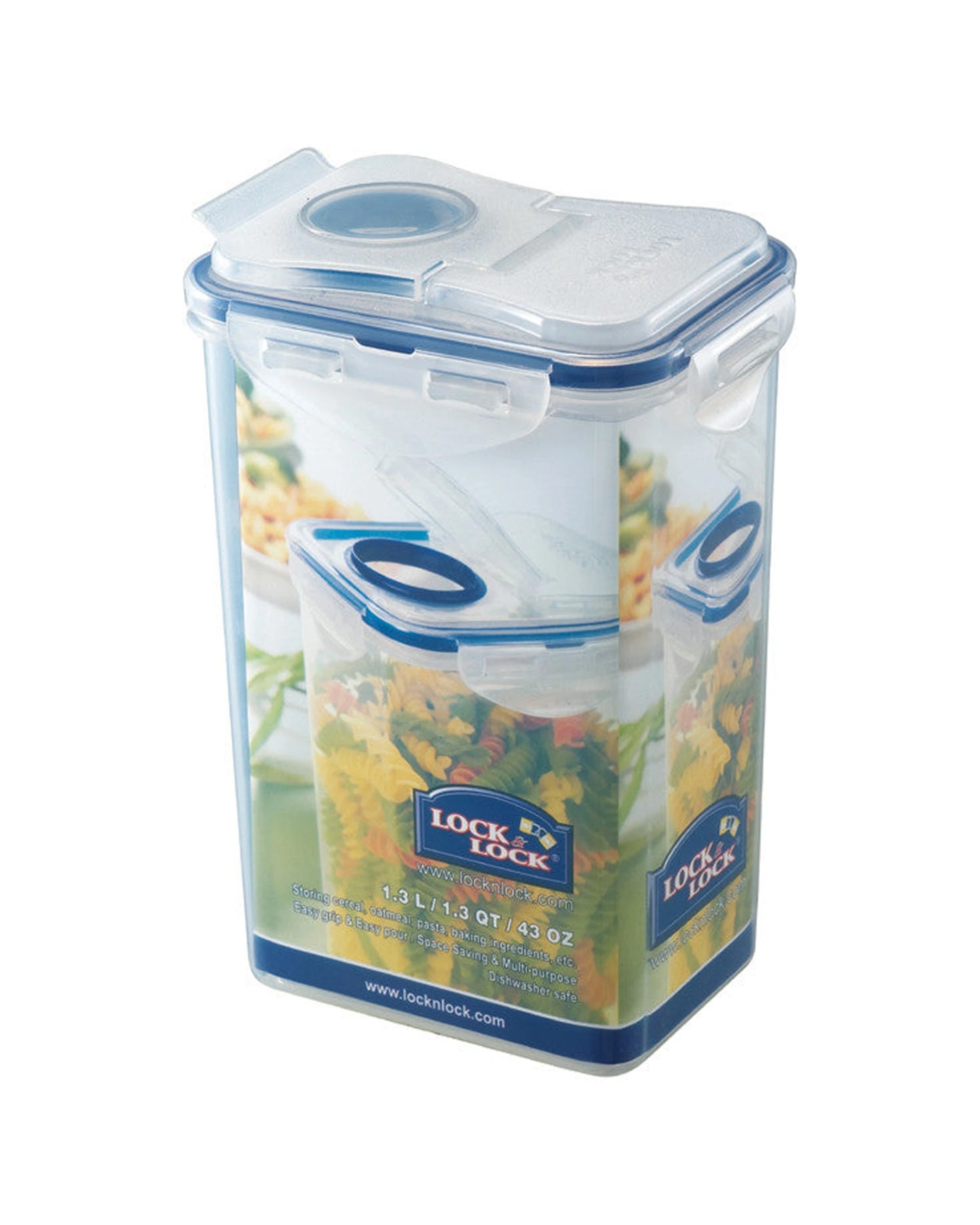 1 Lock & Lock Classic Rectangular Tall Food Storage Container Flip Lid Pour Spout 1.8L - Clear, 1 of 1