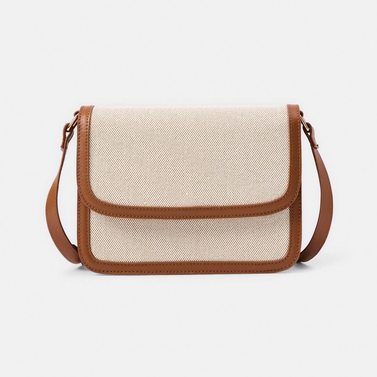 1 Woven Contrast Crossbody Bag Nat Tan, 1 of 6