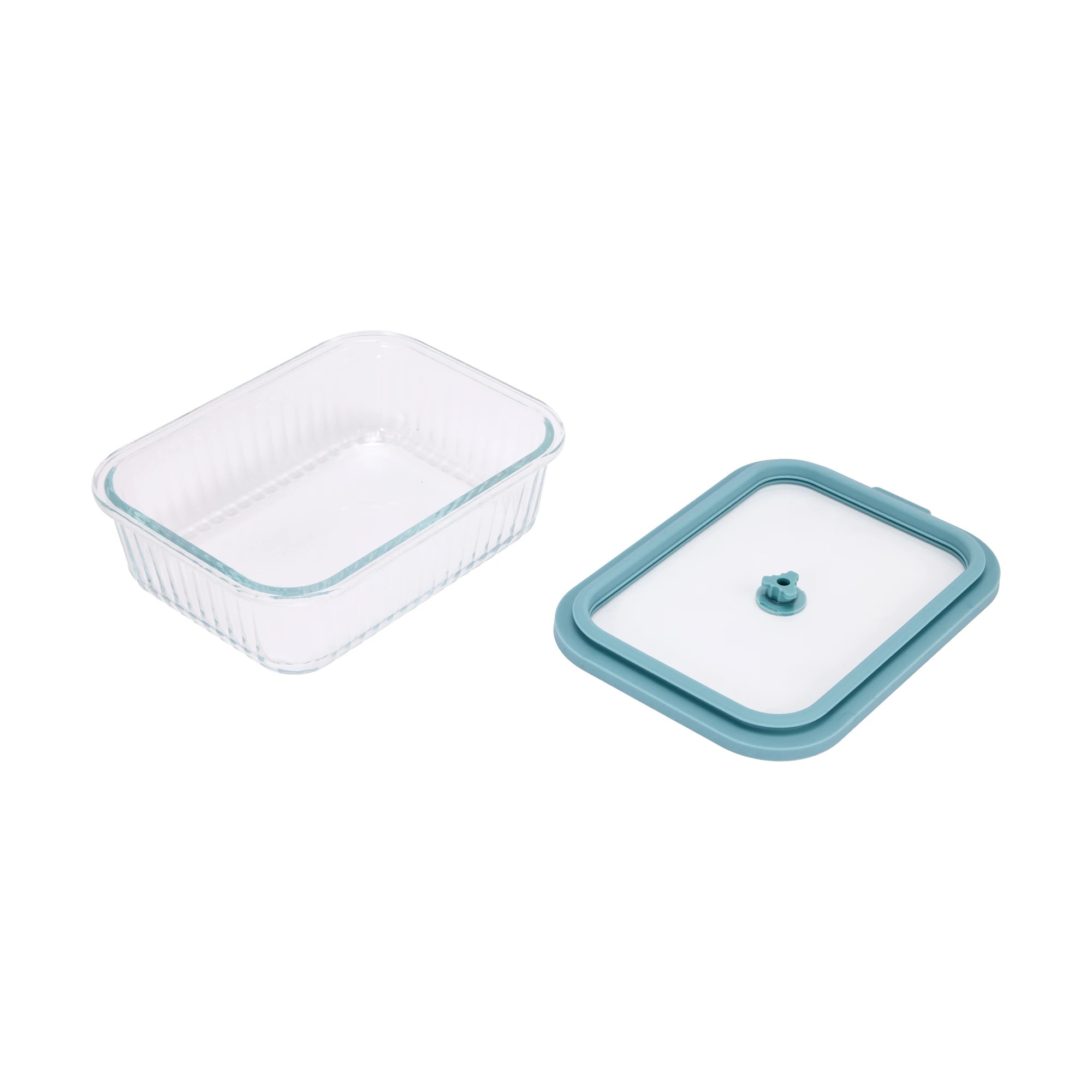 3 1.4L Ribbed Glass Container, 3 of 4