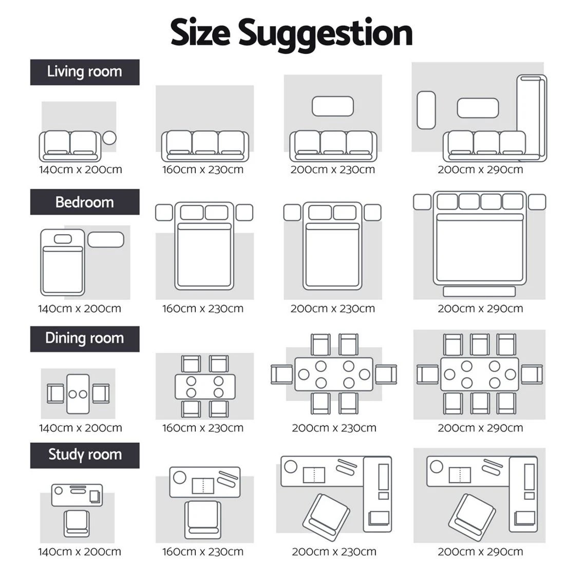 9 Artiss Floor Rug 160x230cm Plush Area Shaggy Rug Living Room Bedroom Carpet - Grey, 9 of 9