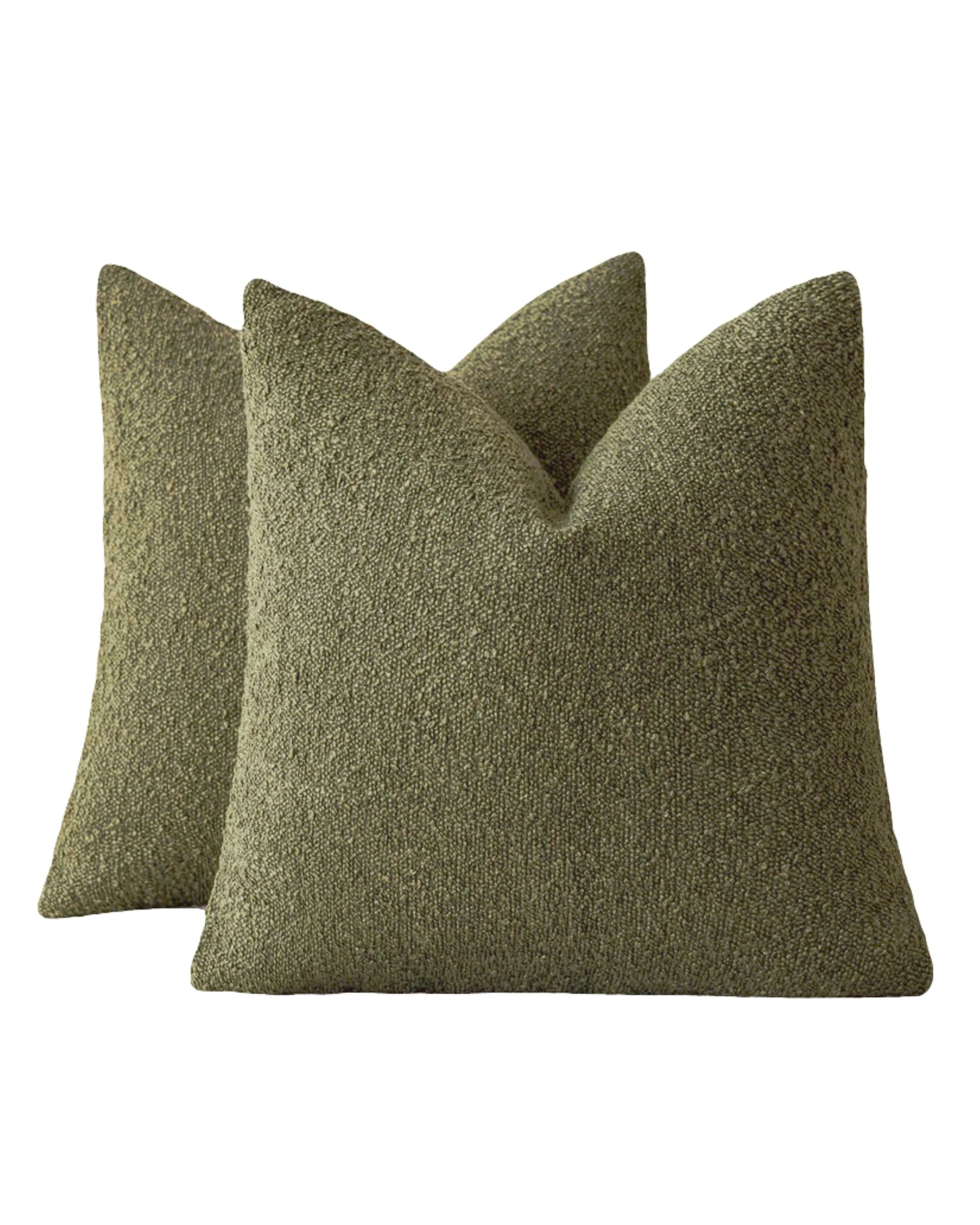 1 Gioia Casa 2-Pack Bouclé European Pillowcases 65x65cm - Olive Green, 1 of 3