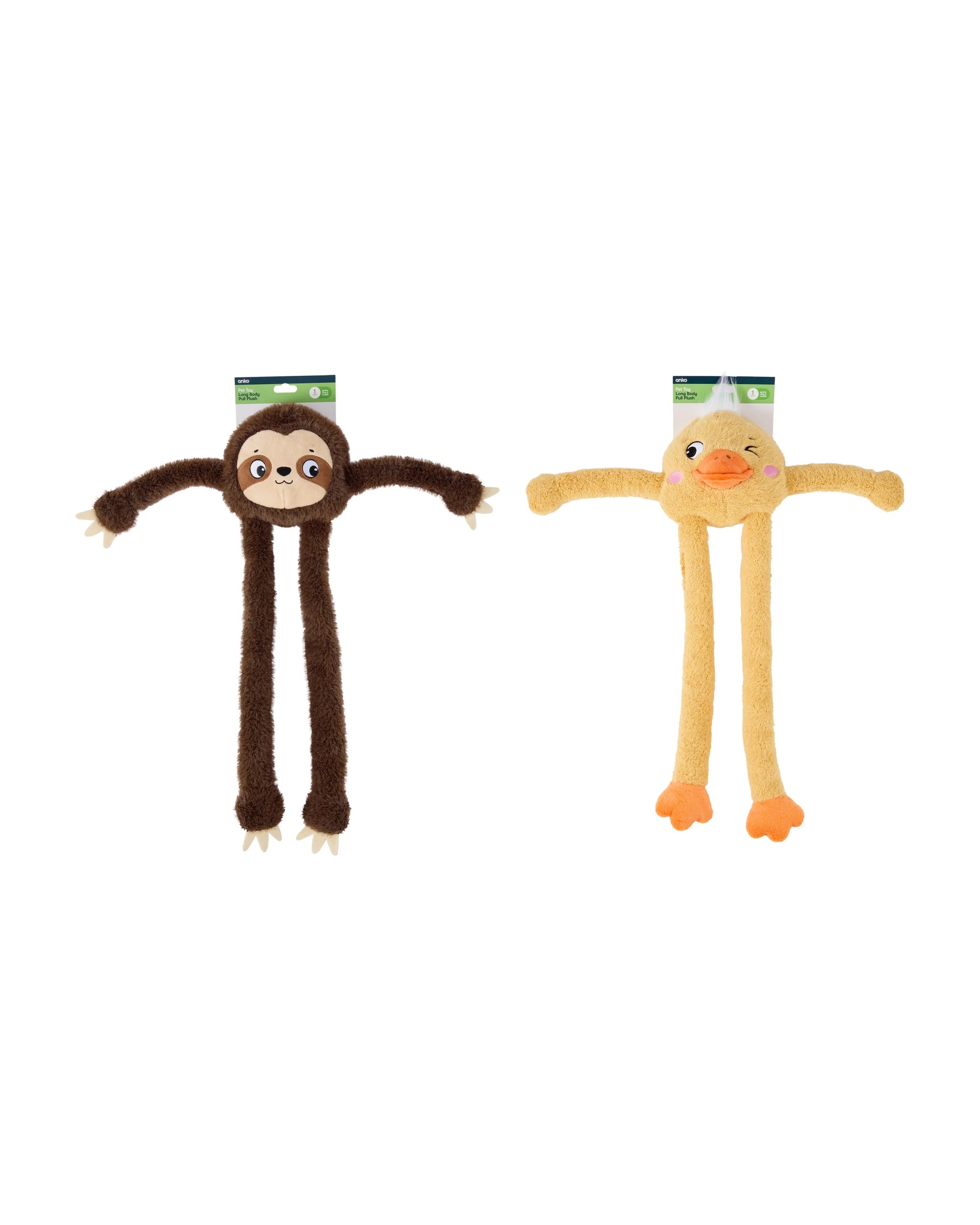 5 Pet Toy Long Body Pull Plush - Assorted, 5 of 5