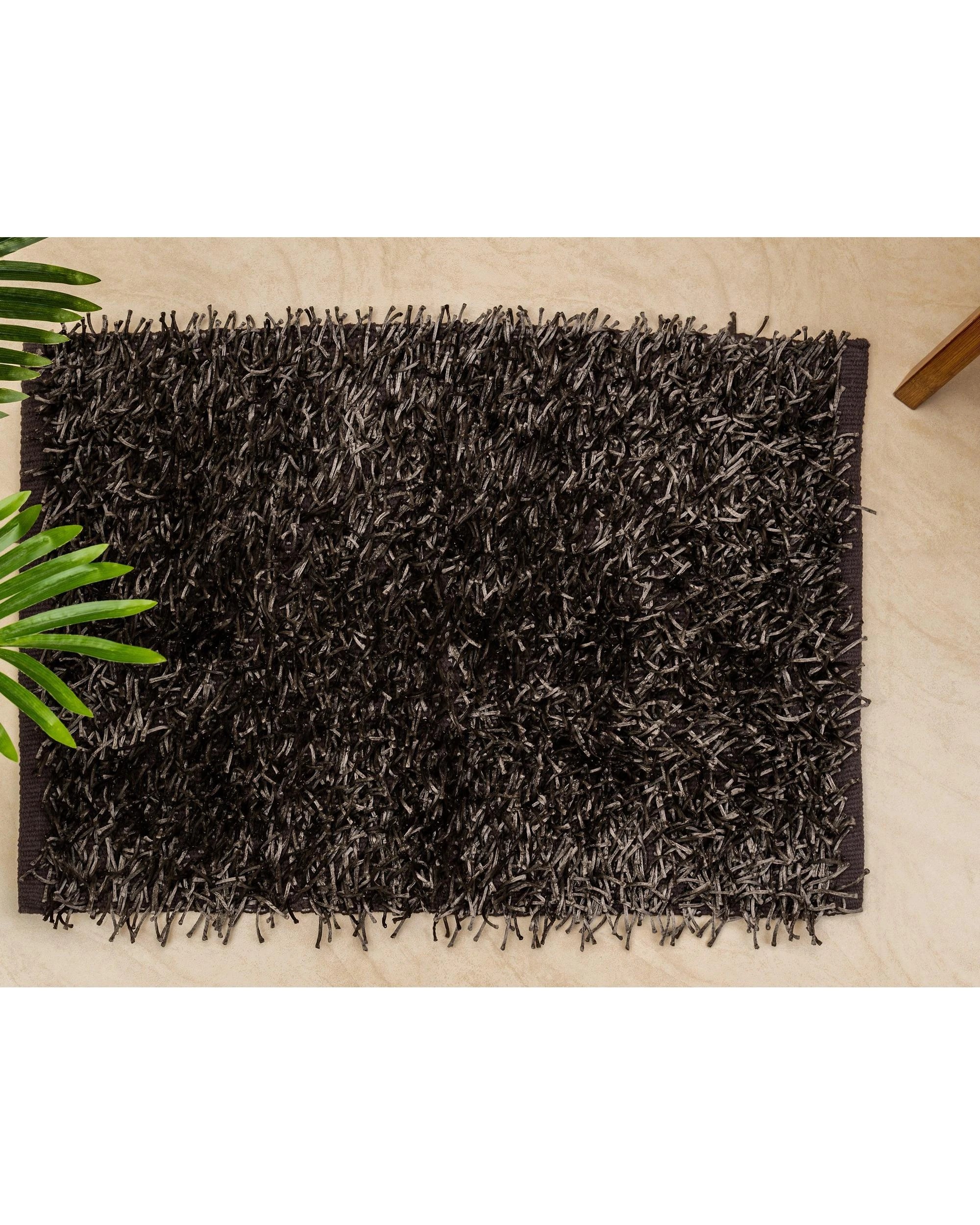 2 La Grace Home Luxury High Pile Soft Non Slip Bath Mat - Anthracite, 2 of 6