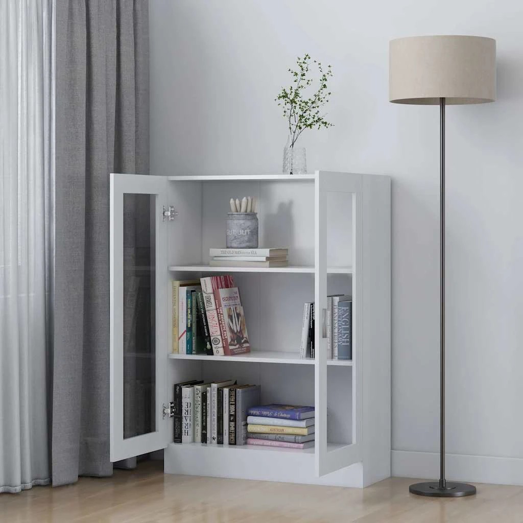 2 Vidaxl Book Cabinet Vitrine Cabinet, Vitrine Cabinets - White, 2 of 9