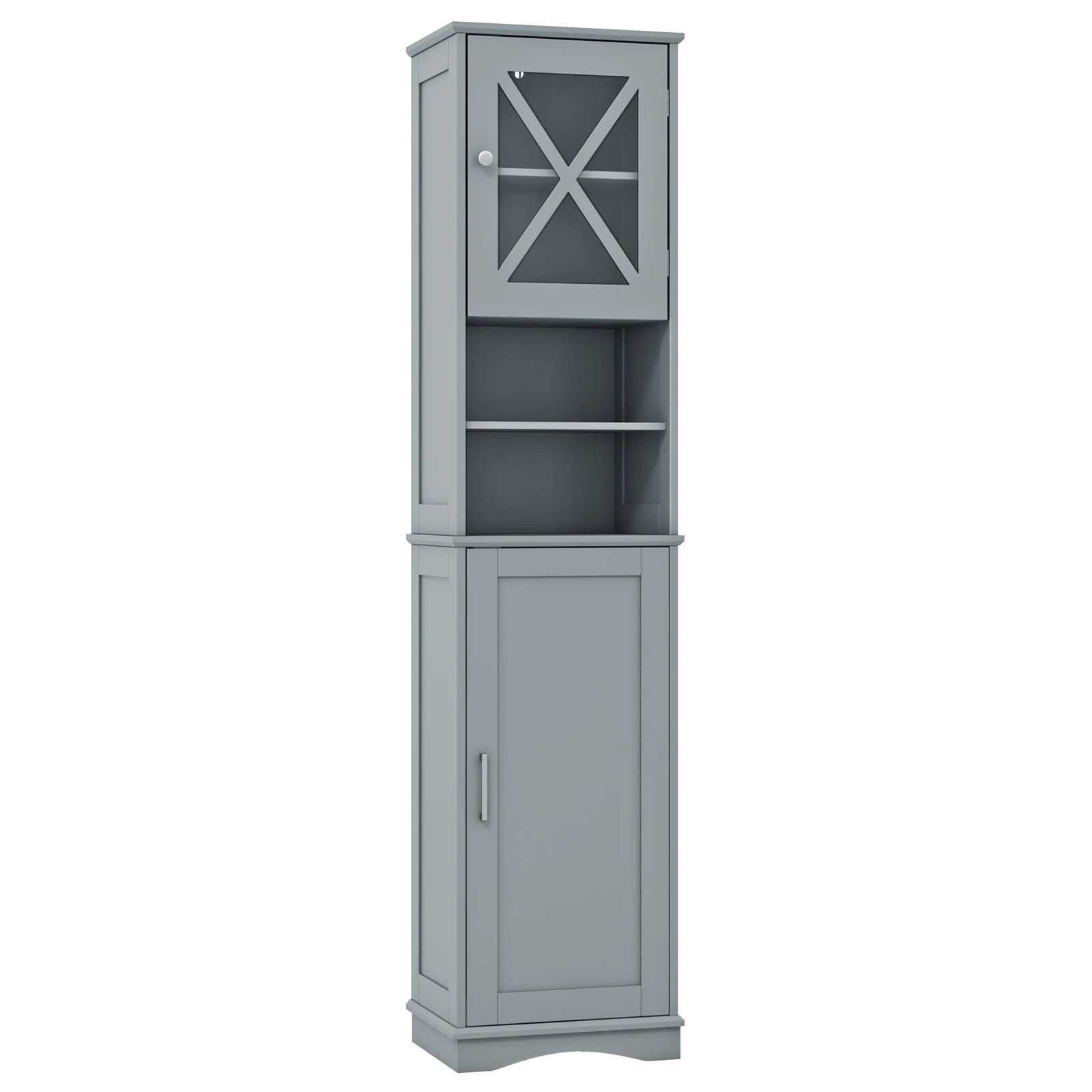 1 Costway Bathroom Cabinet Freestanding Slim Storage Cupboard Narrow Floor Cabinet, 1 of 5