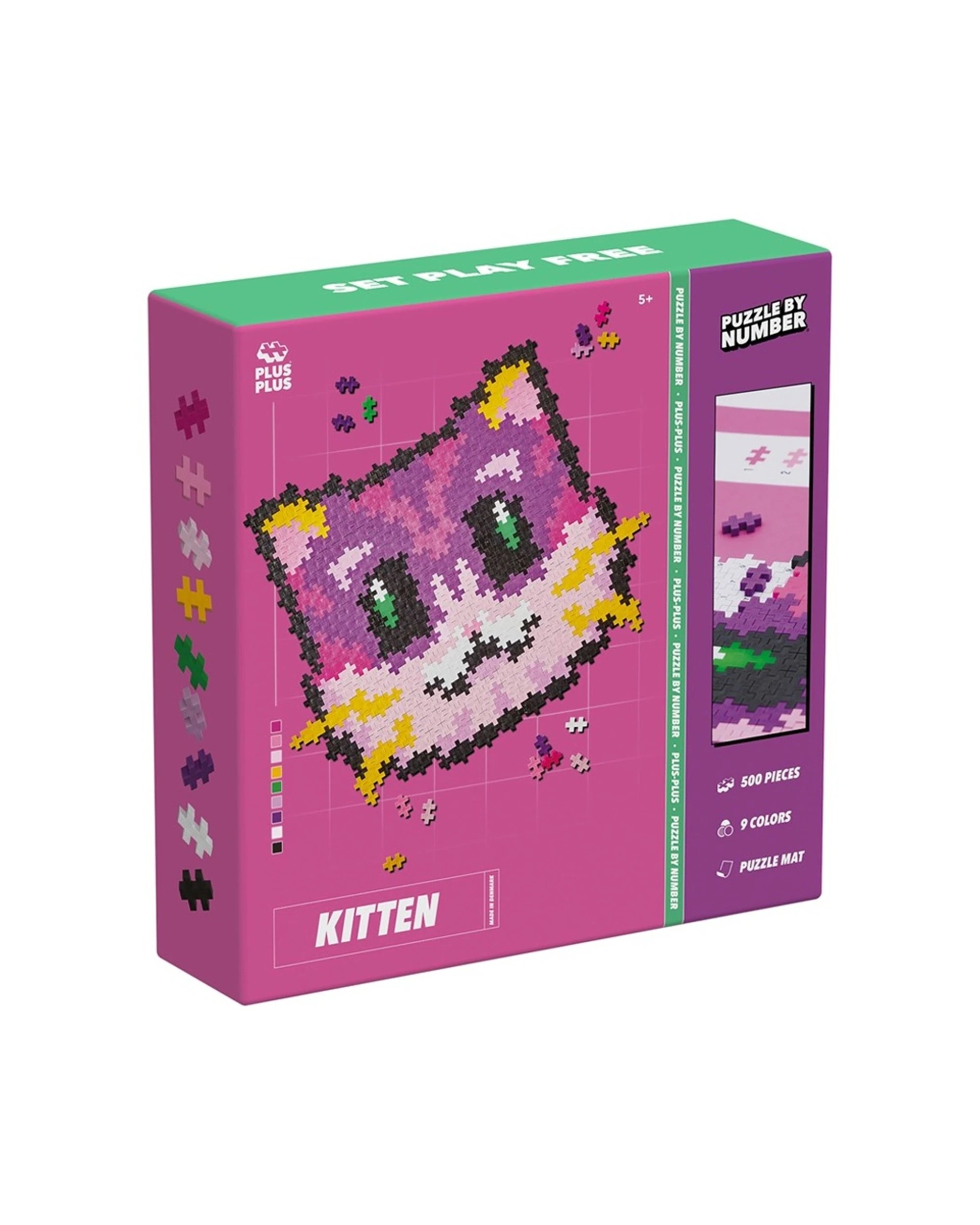 1 Plus-Plus 500pc 5x22cm Puzzle By Number Kitten Kids Child Educational Toy, 1 of 3