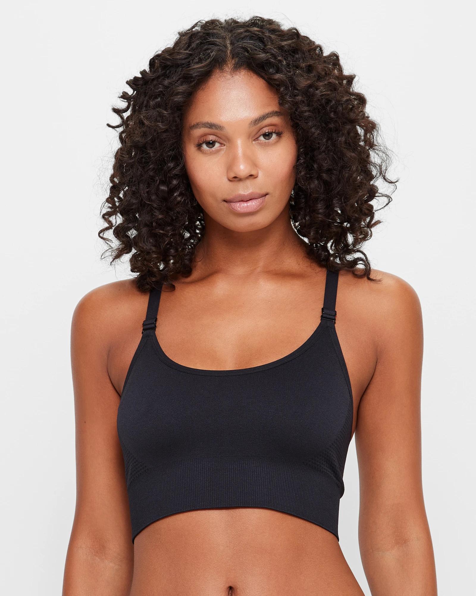 1 Target Medium Impact Seamfree Sports Crop Top BLACK, 1 of 3