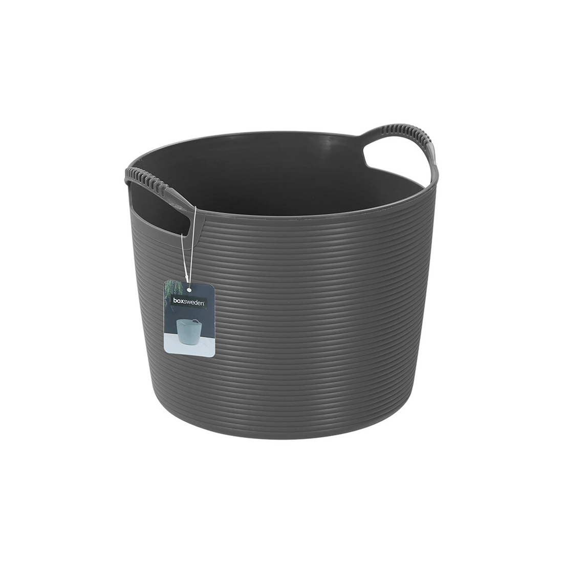 3 Boxsweden 5l Flexible Round Tub Storage Basket Home Organiser Integrated Handles
 - White, 3 of 9