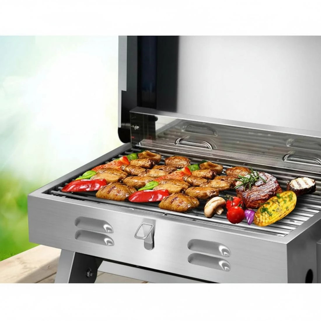5 Grillz Portable Gas BBQ Grill - Silver, 5 of 6
