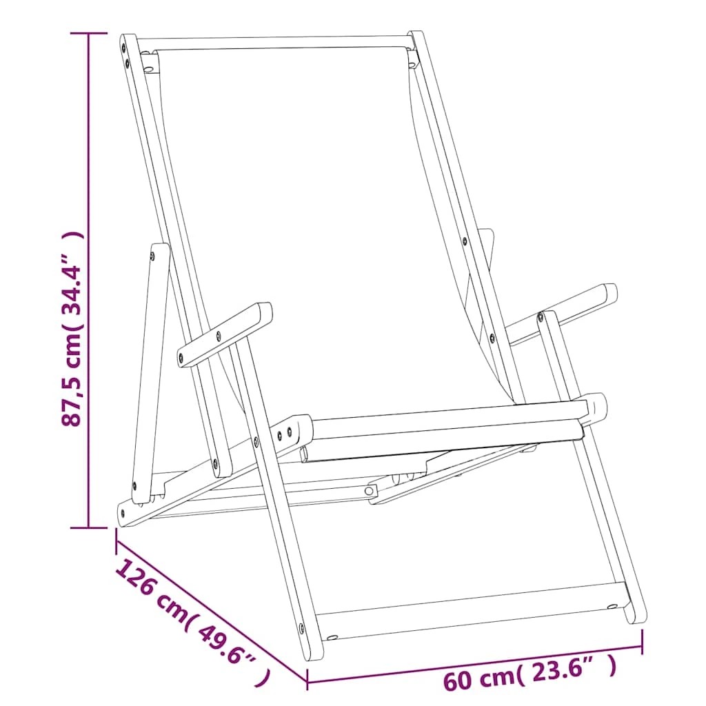 9 vidaXL Beach chair Foldable - Beige, 9 of 9