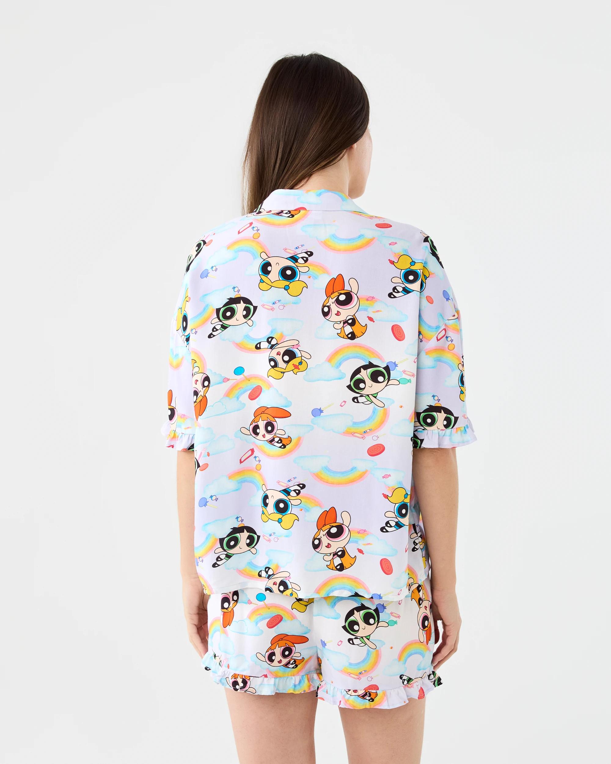 3 The PowerPuff Girls License Short Sleeve Top and Shorts Woven Boxy Pyjama Set Powerpuff, 3 of 7