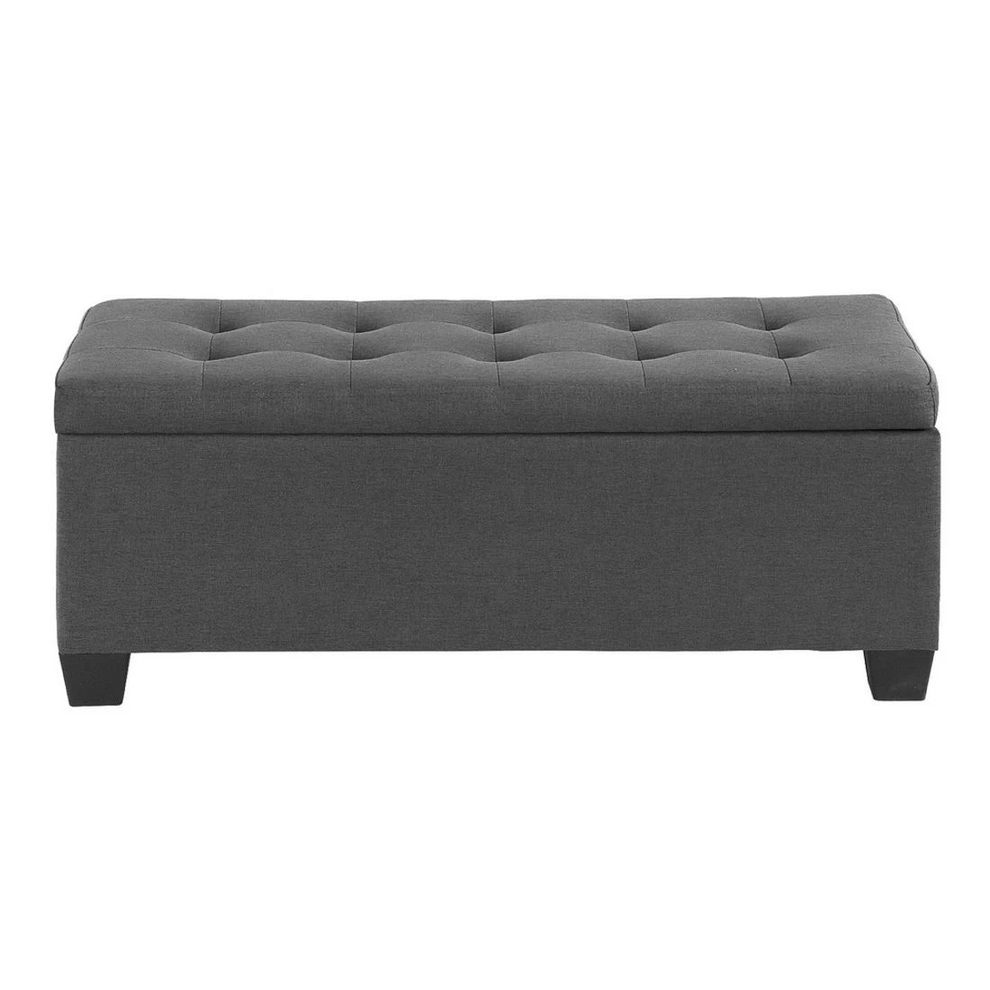 3 Artiss Storage Ottoman Blanket Box 97cm Linen - Charcoal, 3 of 7