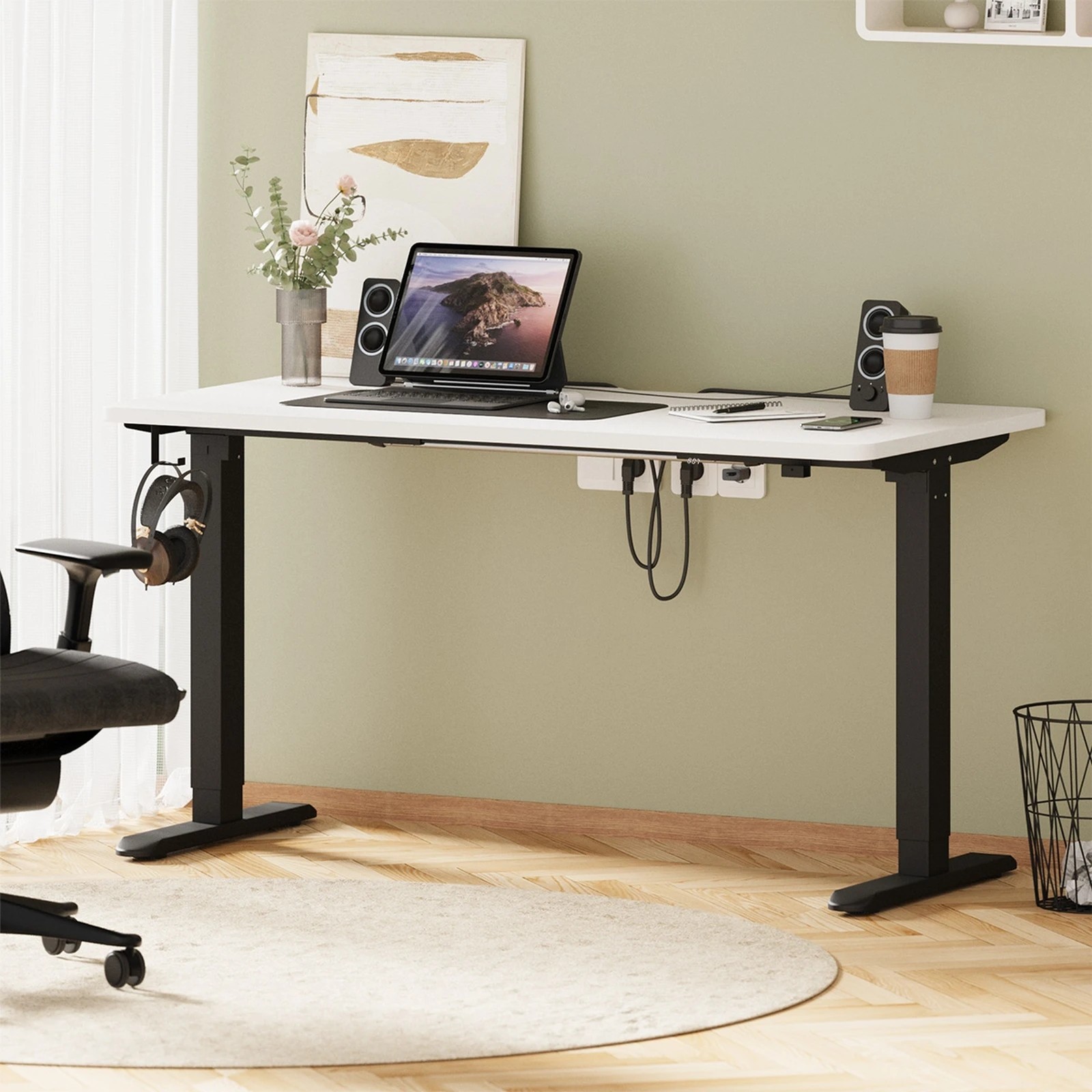 2 Oikiture Electric Standing Desk With Wireless Charging Single Motor 140cm
 - Multi, 2 of 4